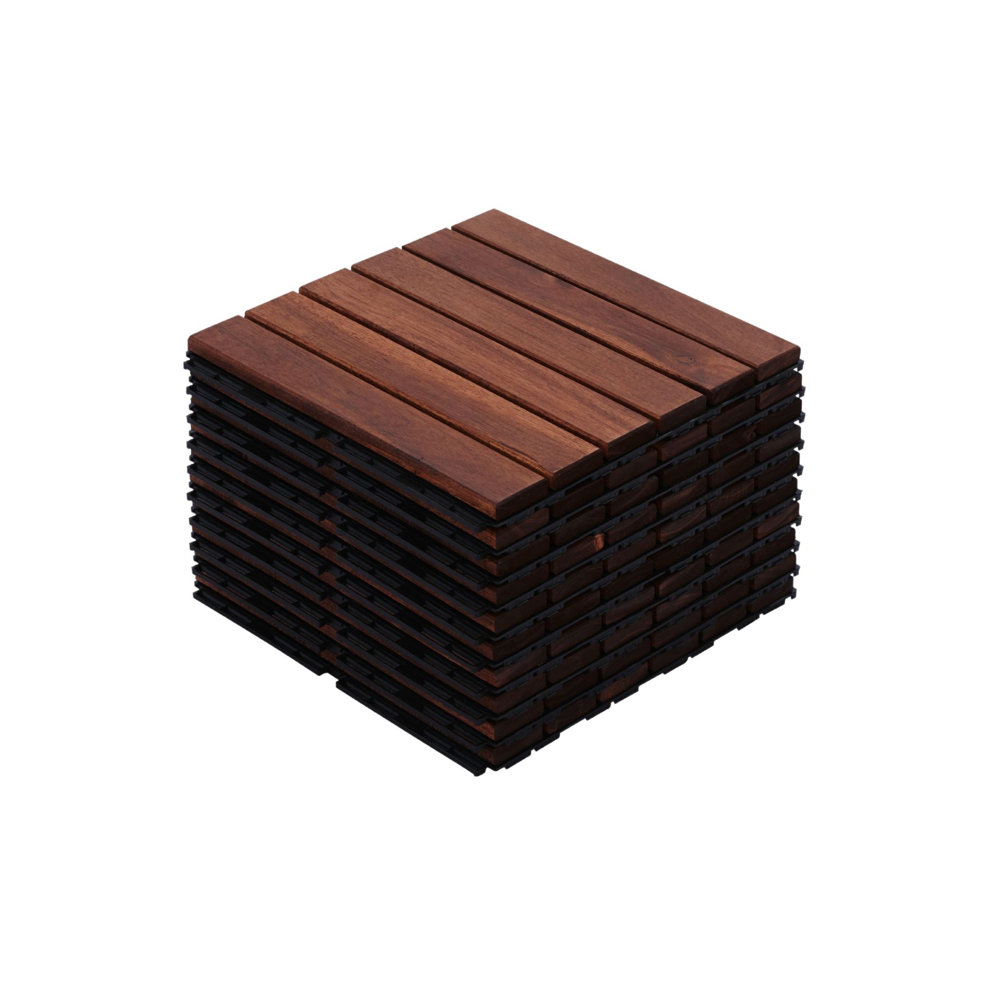 LIVIZA GIZHS68182 12-in x 12-in 10 -Pack Brown Painted Wood Deck tile ( 144-sq ft )