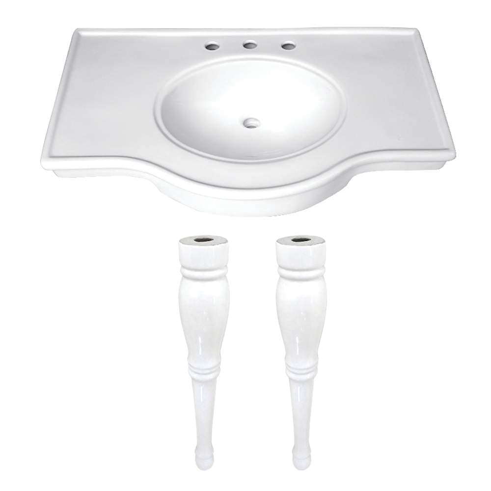 Kingston Brass  VPB1378TSET Templeton 37 Inch Wide Ceramic Console Sink