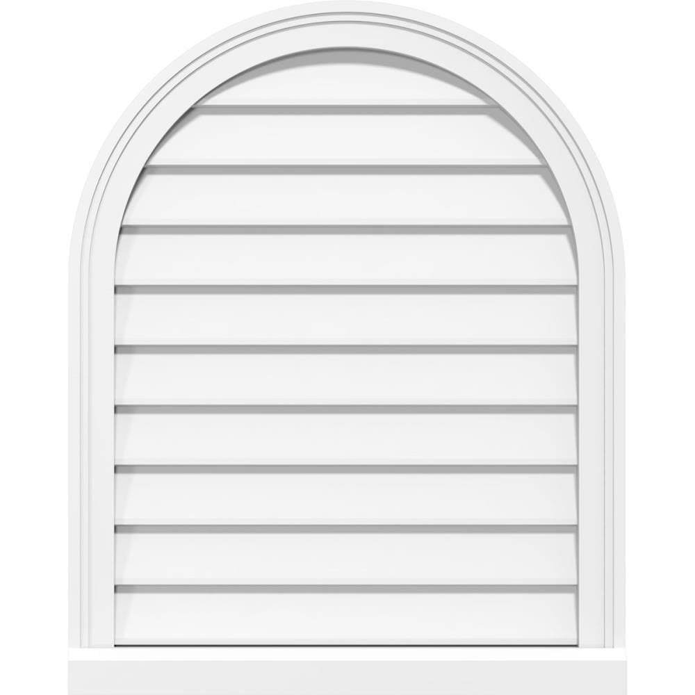 Ekena Millwork GVPRT18X3203SN 18-Inches x 32-Inches Off-white Round top PVC Gable Louver Vent