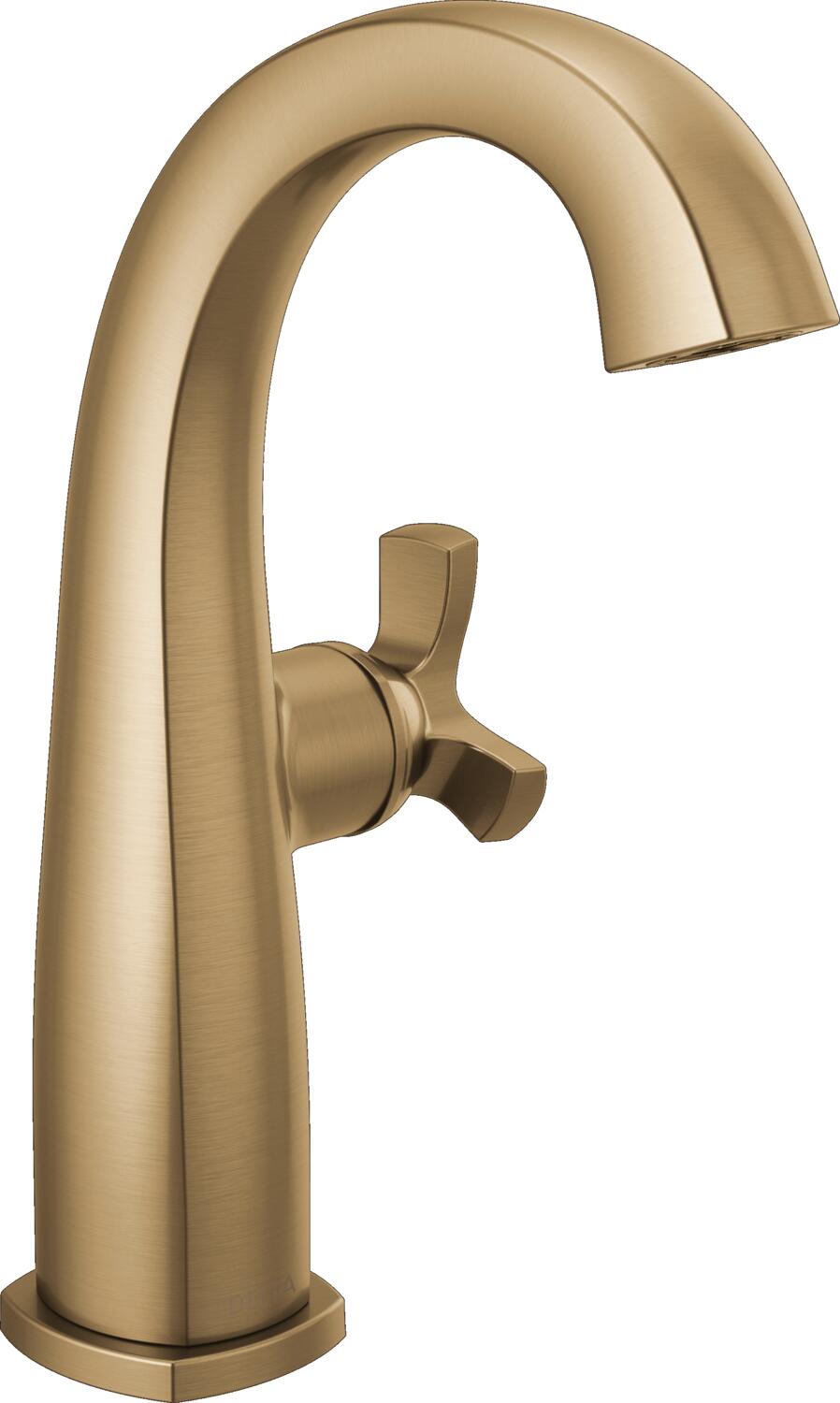 Delta 6776-CZ-PR-DST Stryke Lumicoat Champagne Bronze Single hole 1-handle WaterSense Mid-arc Residential Handle Bathroom Sink Faucet