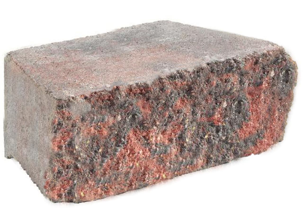 4-in H x 11.7-in L x 7-in D Red/Char Concrete Retaining Wall Block | - Lowe's L12BWRC