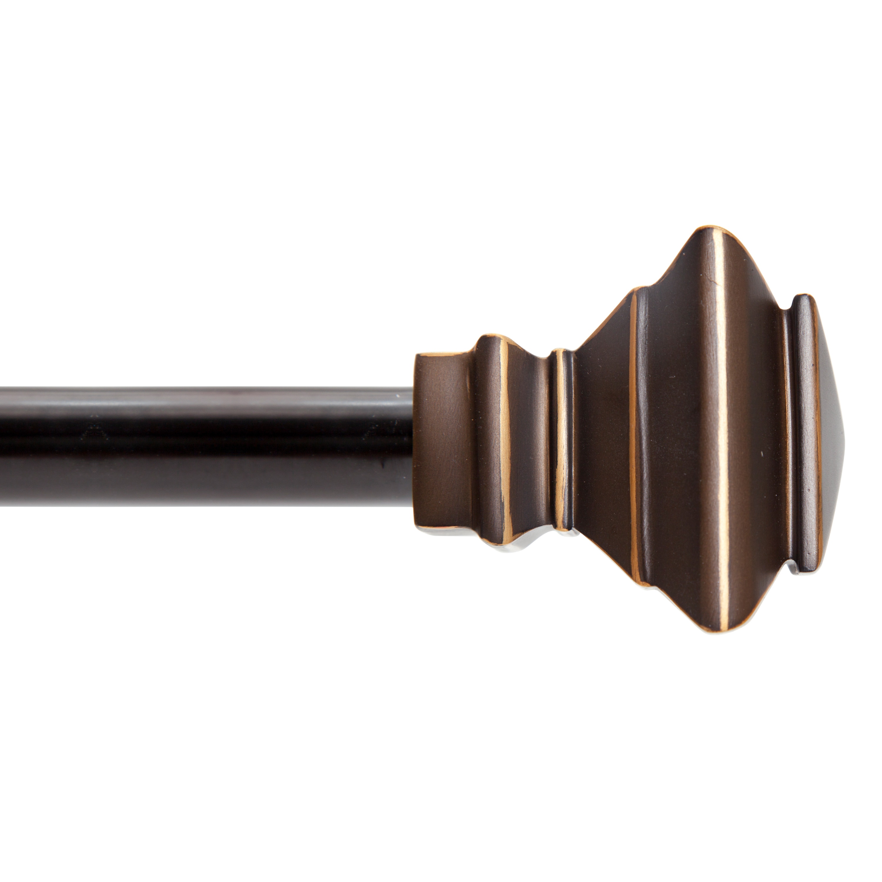 Antique Copper Adjustable Steel Curtain Rod with Decorative Finials