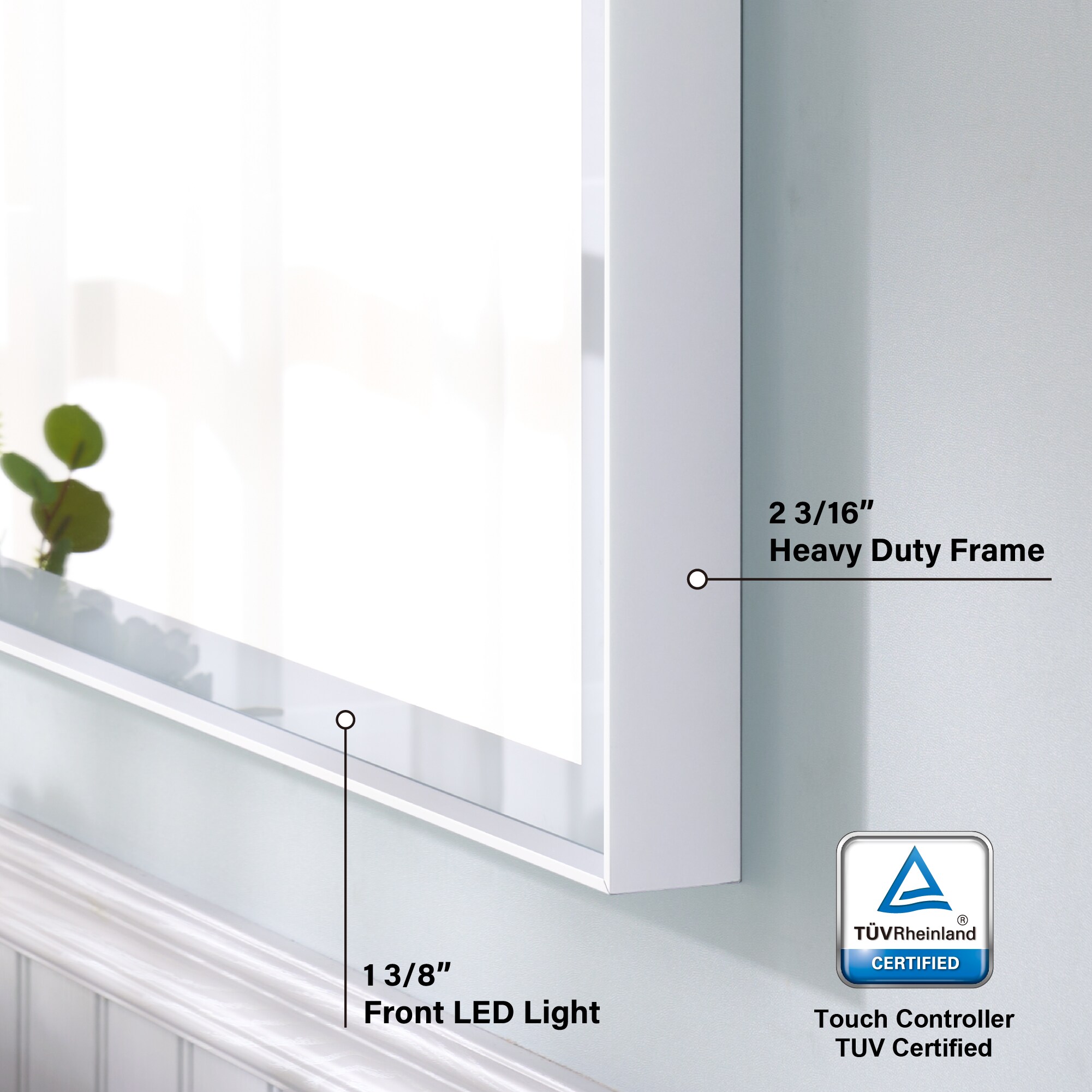 WELLFOR M1FM6028WT Framed-Bath-Mirrors - View #11