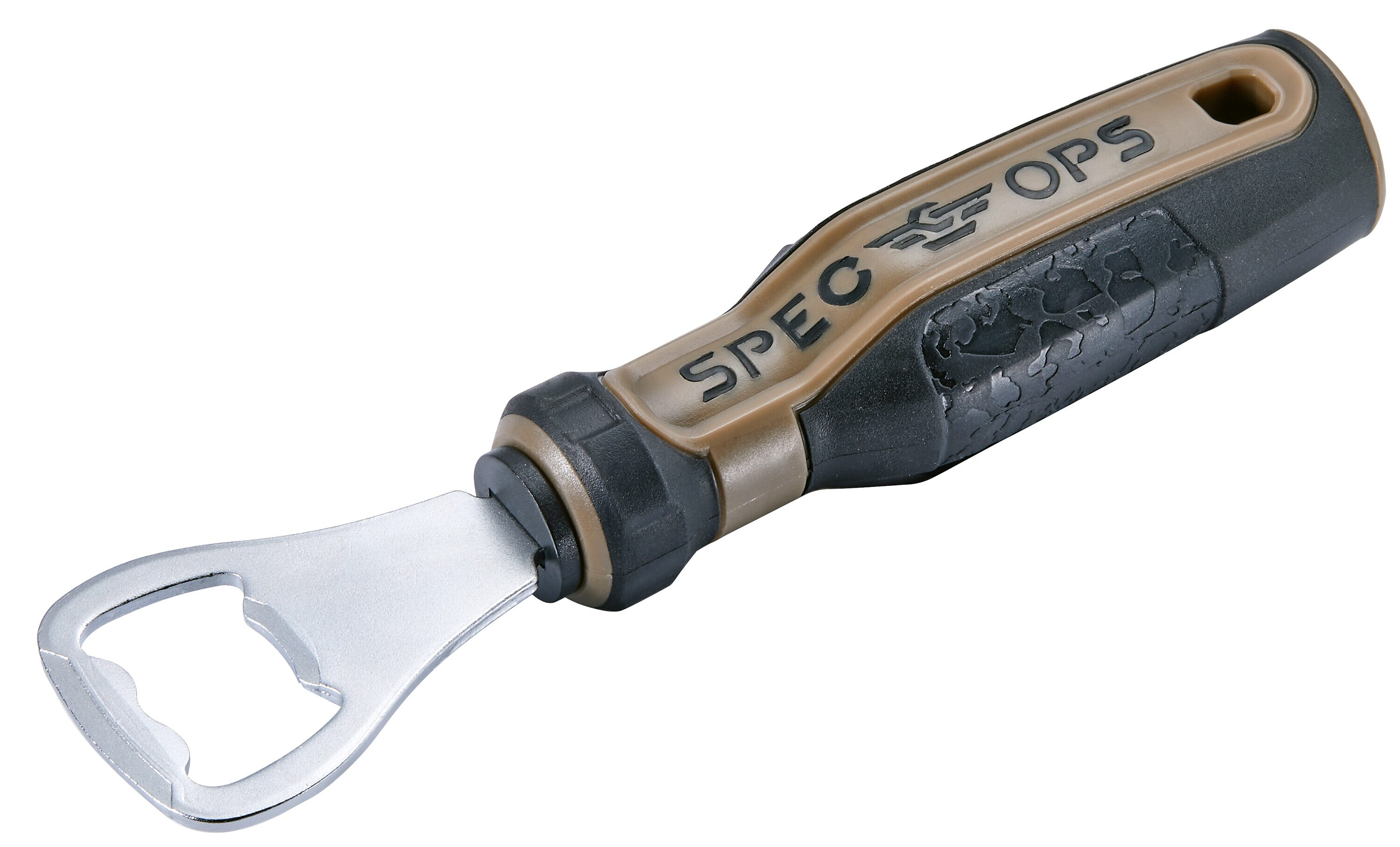 Spec Ops Tools Black/Tan Manual Handheld Bottle Opener in the