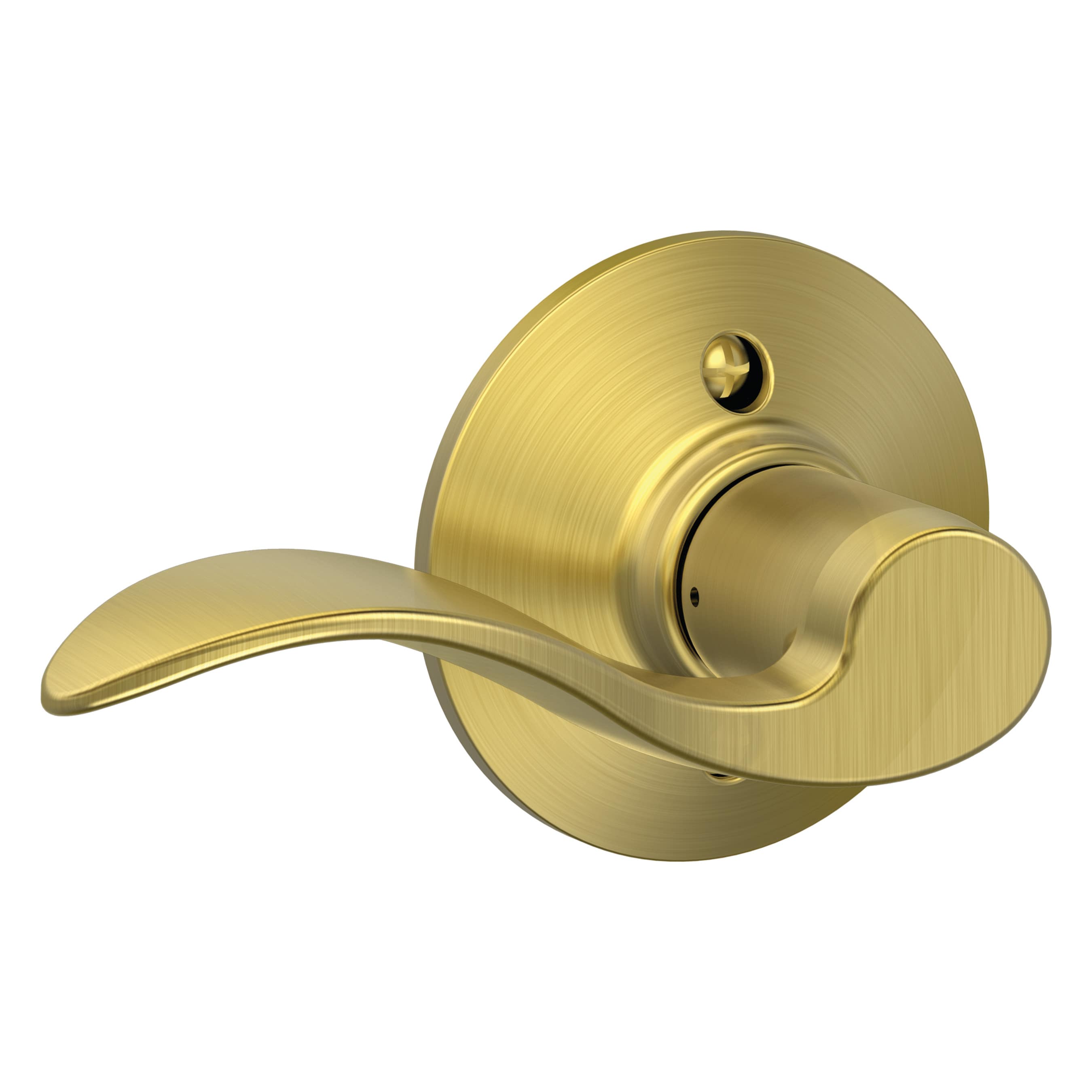 Schlage F170 ACC 608 LH Accent Satin Brass Left-Handed Interior Hall/Closet Dummy Door Handle