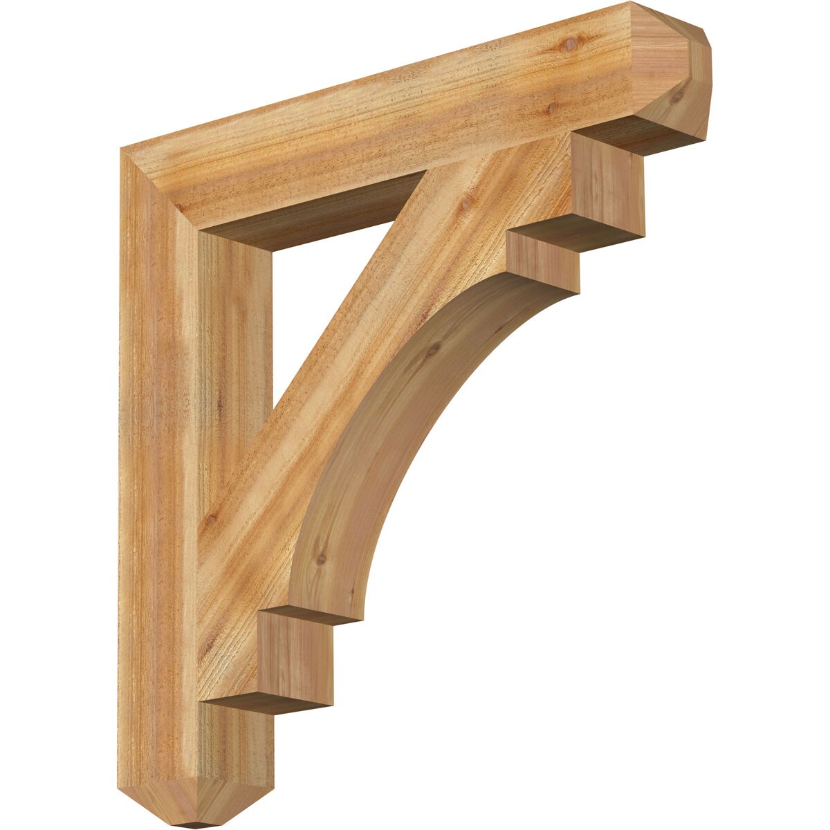Ekena Millwork BKT06X38X38MRC04RWR Merced craftsman rough sawn 6-in x 38-in x 38-in Western red cedar Brown Wood Standard bracket