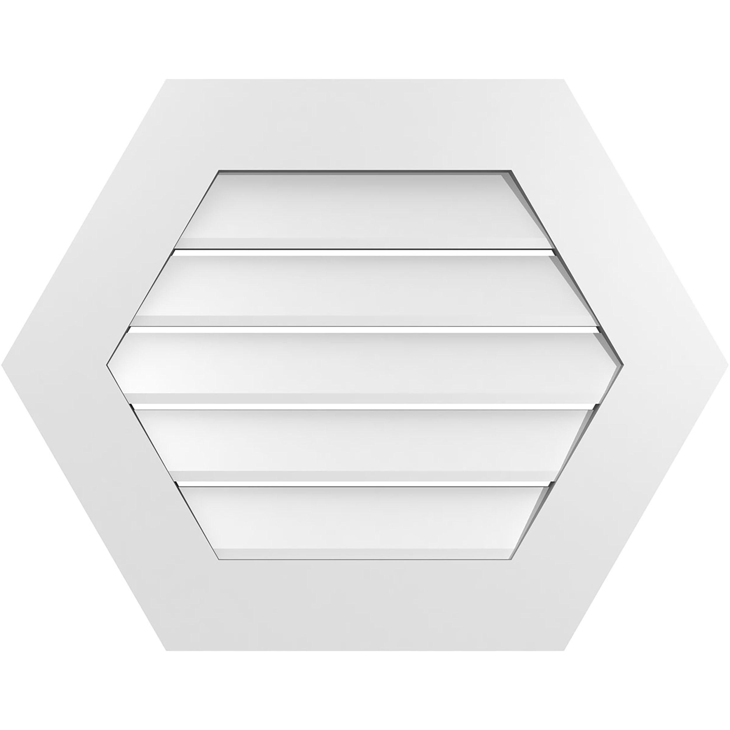 Ekena Millwork GVPHP28X2201SF 28-Inches x 22-Inches Off-white Peaked PVC Gable Louver Vent