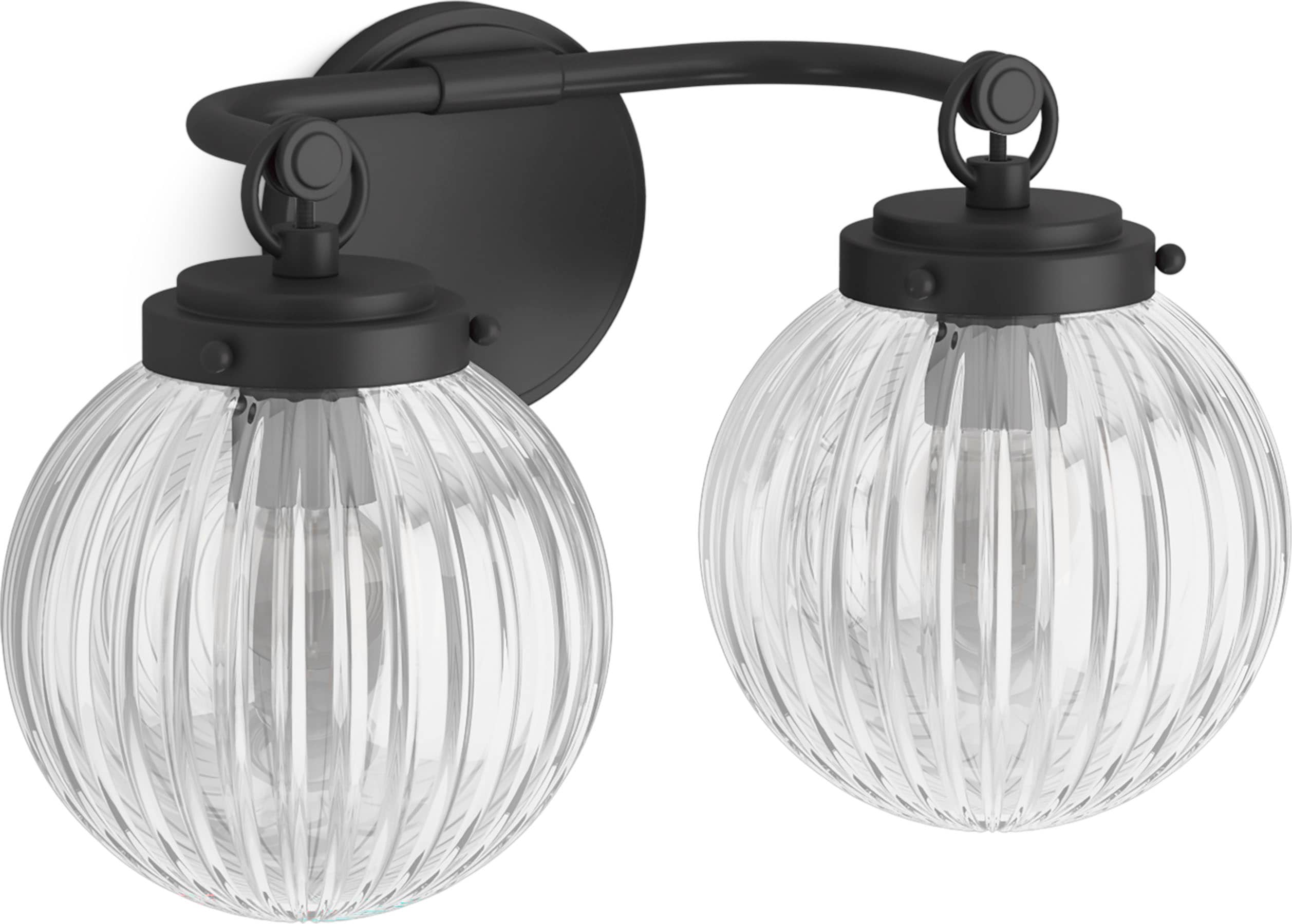 KOHLER 32253-SC02-BLL Embra by Studio McGee 15.44-in W 2 -Light Matte Black Transitional Wall Sconce