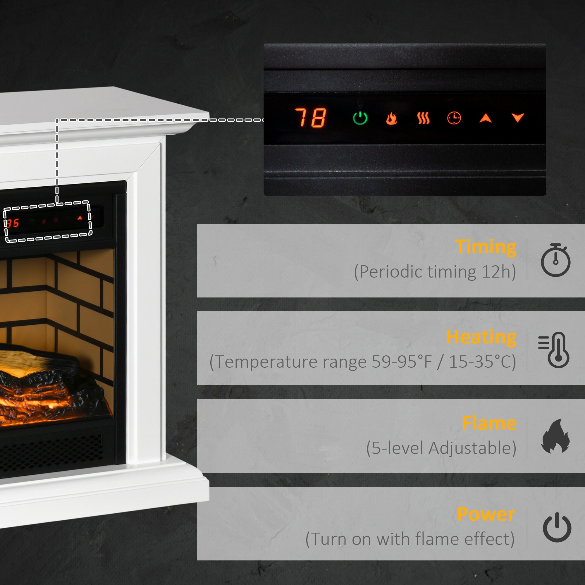 Dimakai DK-W2225P156090 Electric-Fireplaces - View #5