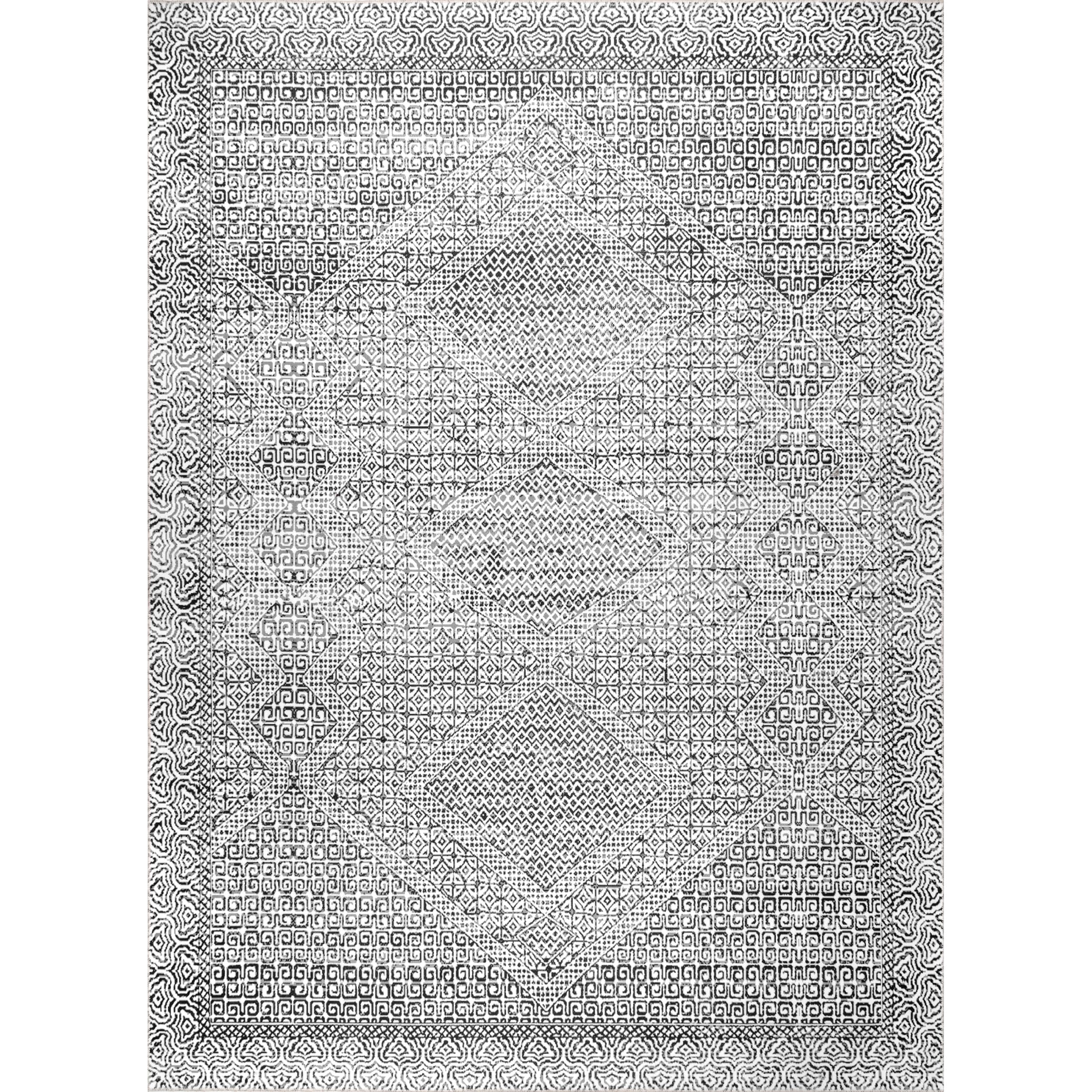 nuLOOM Hart Machine Washable Abstract Tribal Area Rug in the Rugs 