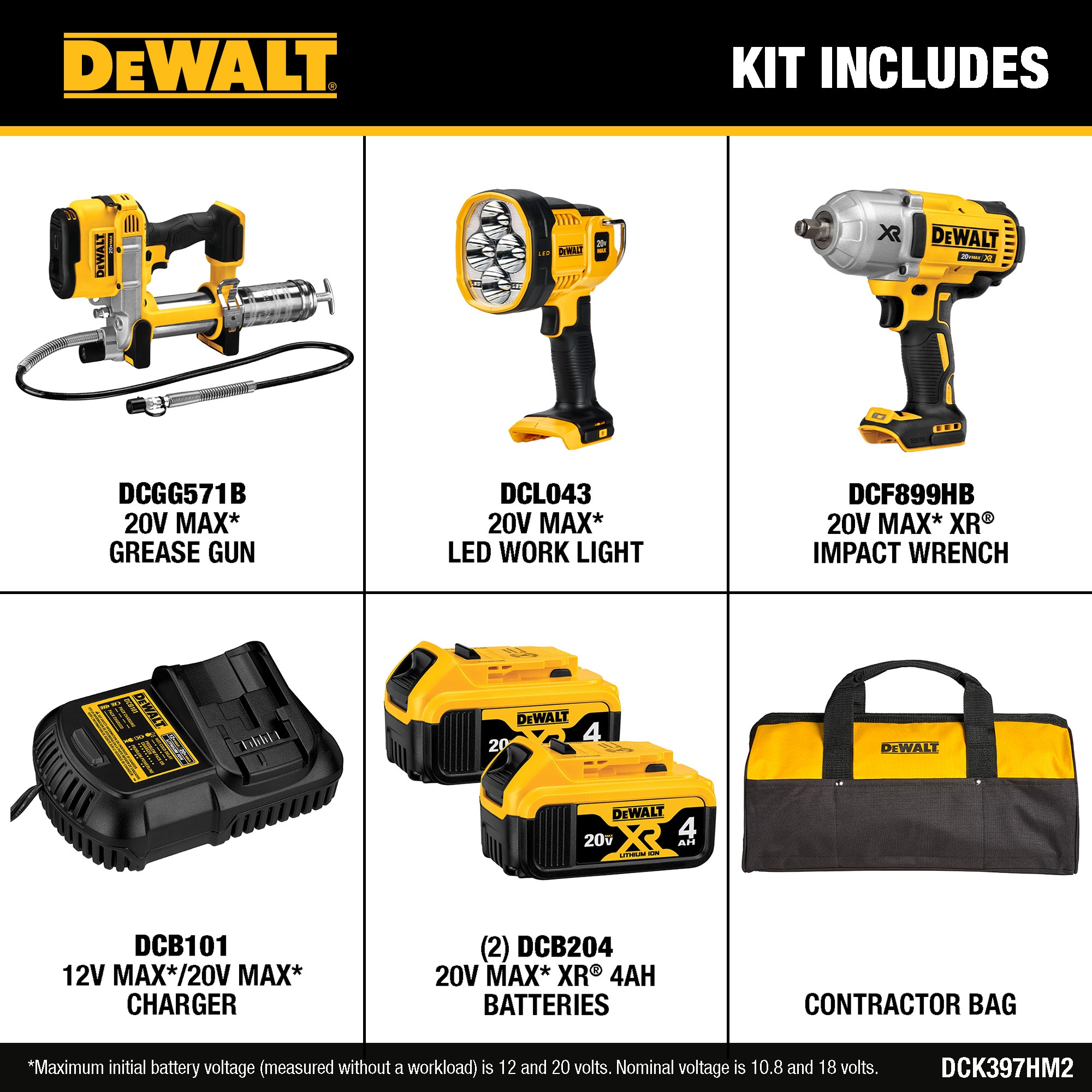 DEWALT 3 Tool 20 Volt Max Power Tool Combo Kit with Soft Case 2 Batteries and charger Included DCK397HM2 at Lowes