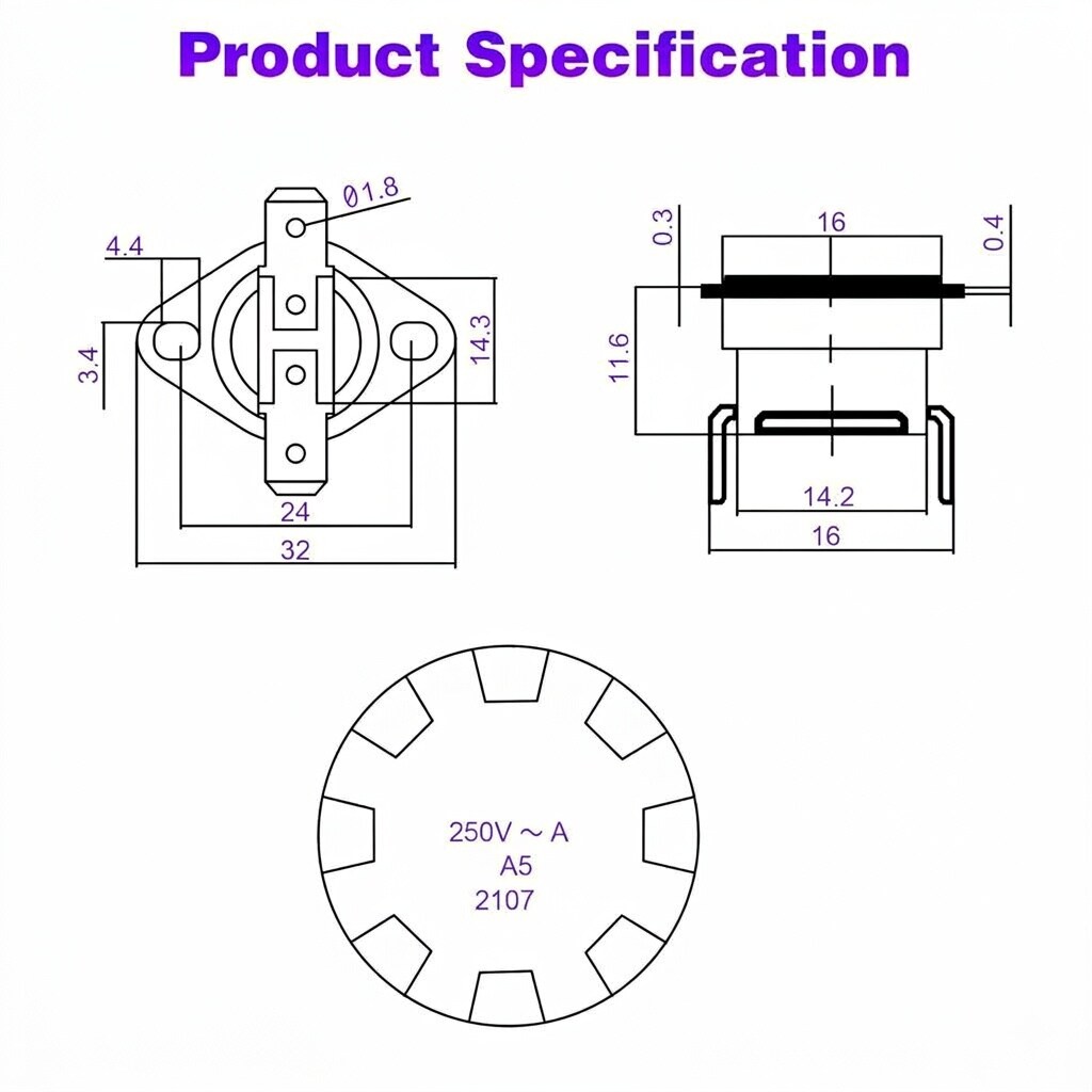Etokfoks L350 limit switch 2 pack insulated shell bimetallic design ...