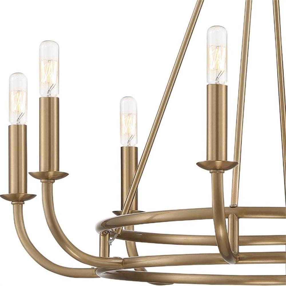 Bailey 8-Light Aged Brass and Crystal Chandelier
