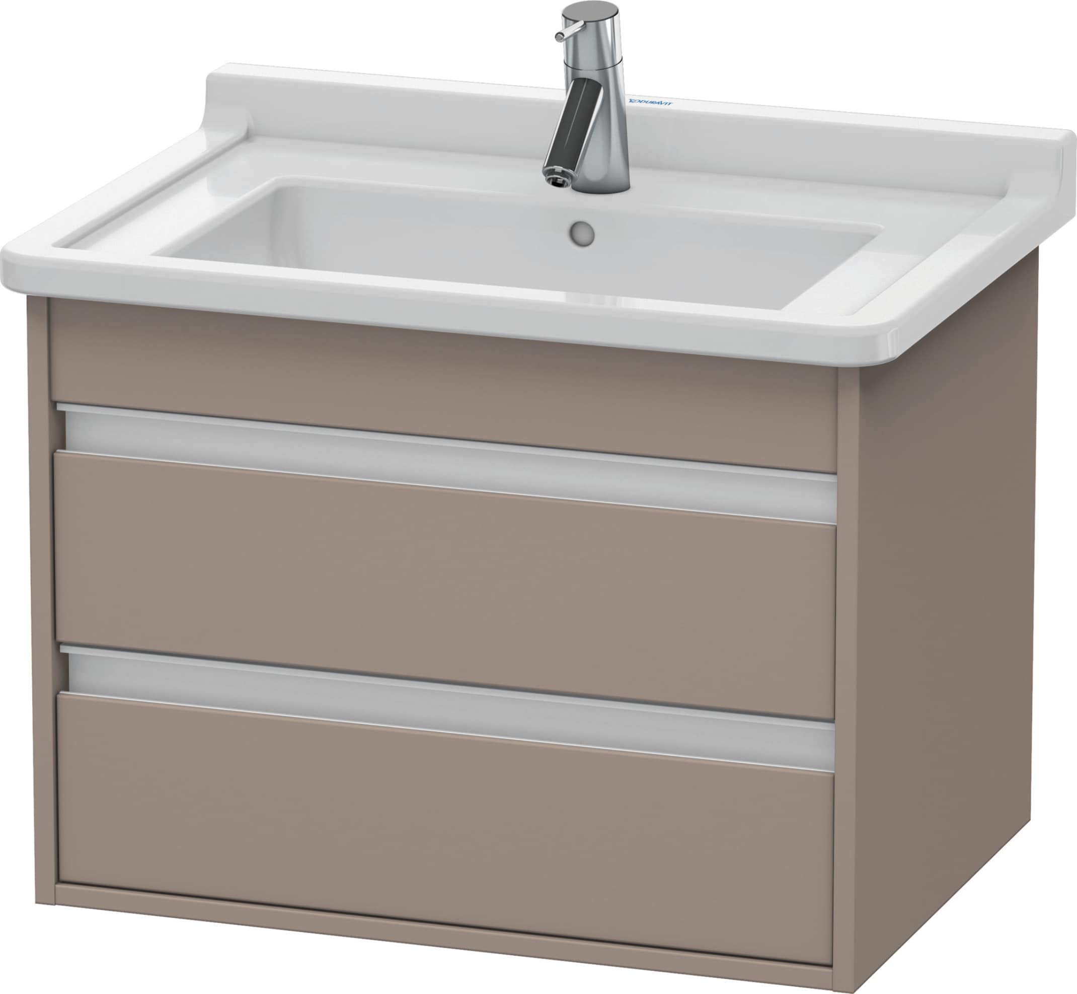 Duravit KT664304343 Ketho 24-in Basalt Matte Bathroom Vanity Base Cabinet without Top