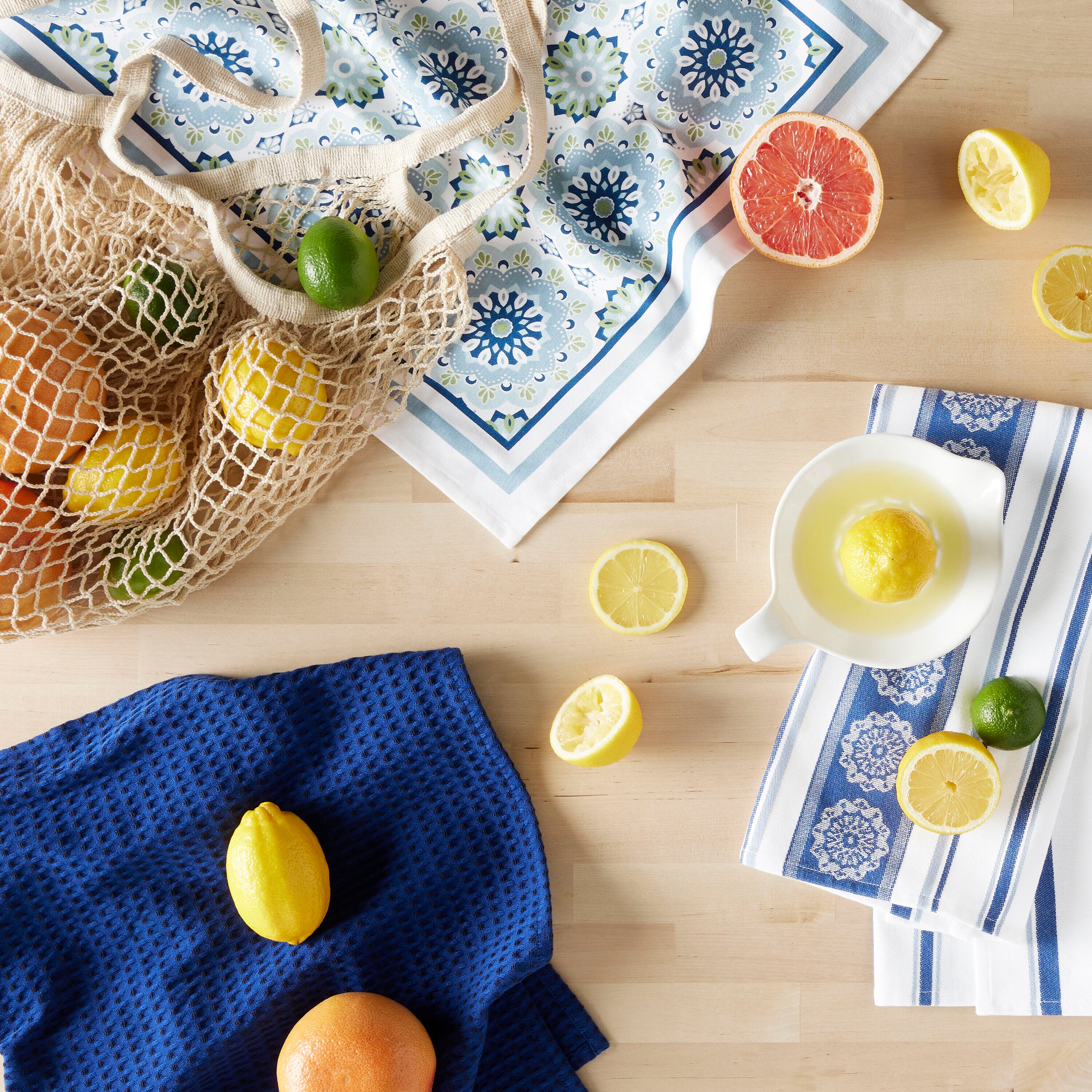Martha Stewart Everyday Blue Striped 2-Piece Kitchen Towel Set