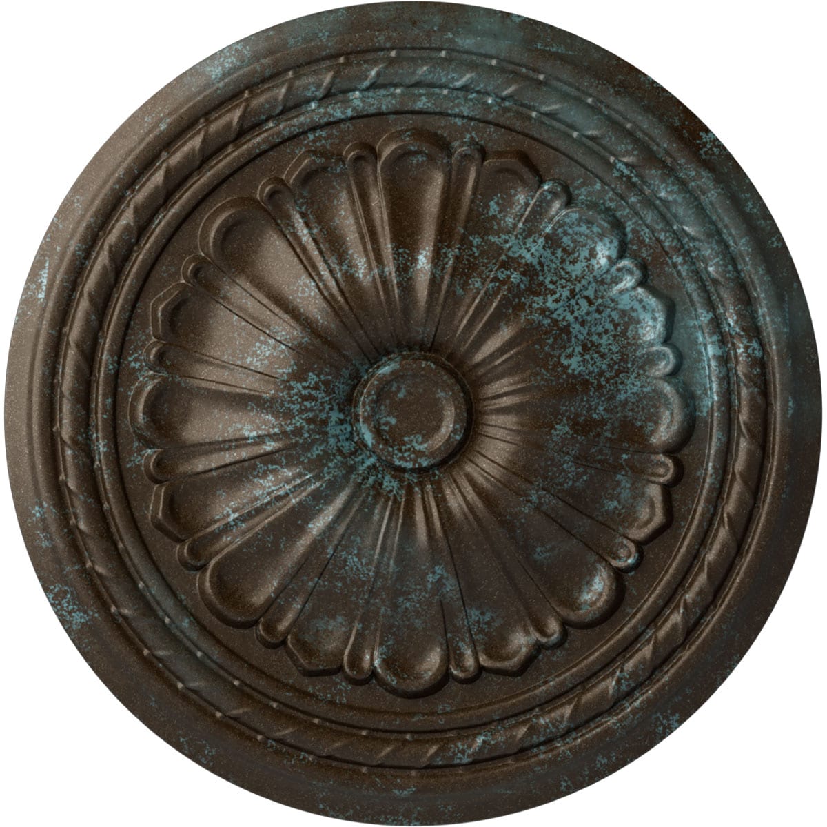 Ekena Millwork CM20ALBBS Alexa 20.5-in W x 20.5-in L Painted Bronze Blue Patina Polyurethane Whole Ceiling Medallion