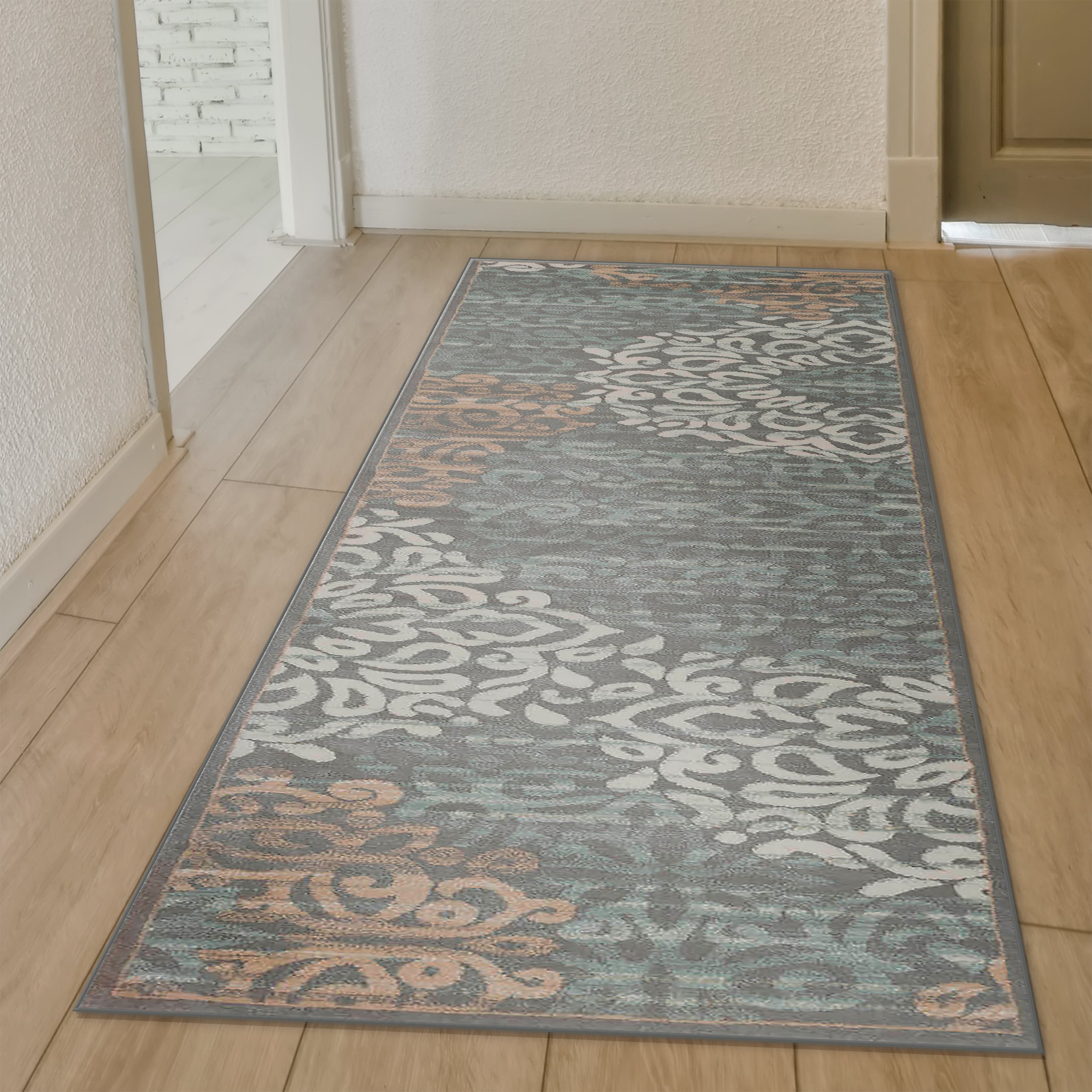 Radici USA 3471/0023/GREY Pisa 2 x 8 (ft) Polypropylene Gray Rectangular Indoor Abstract Bohemian/Eclectic Runner rug