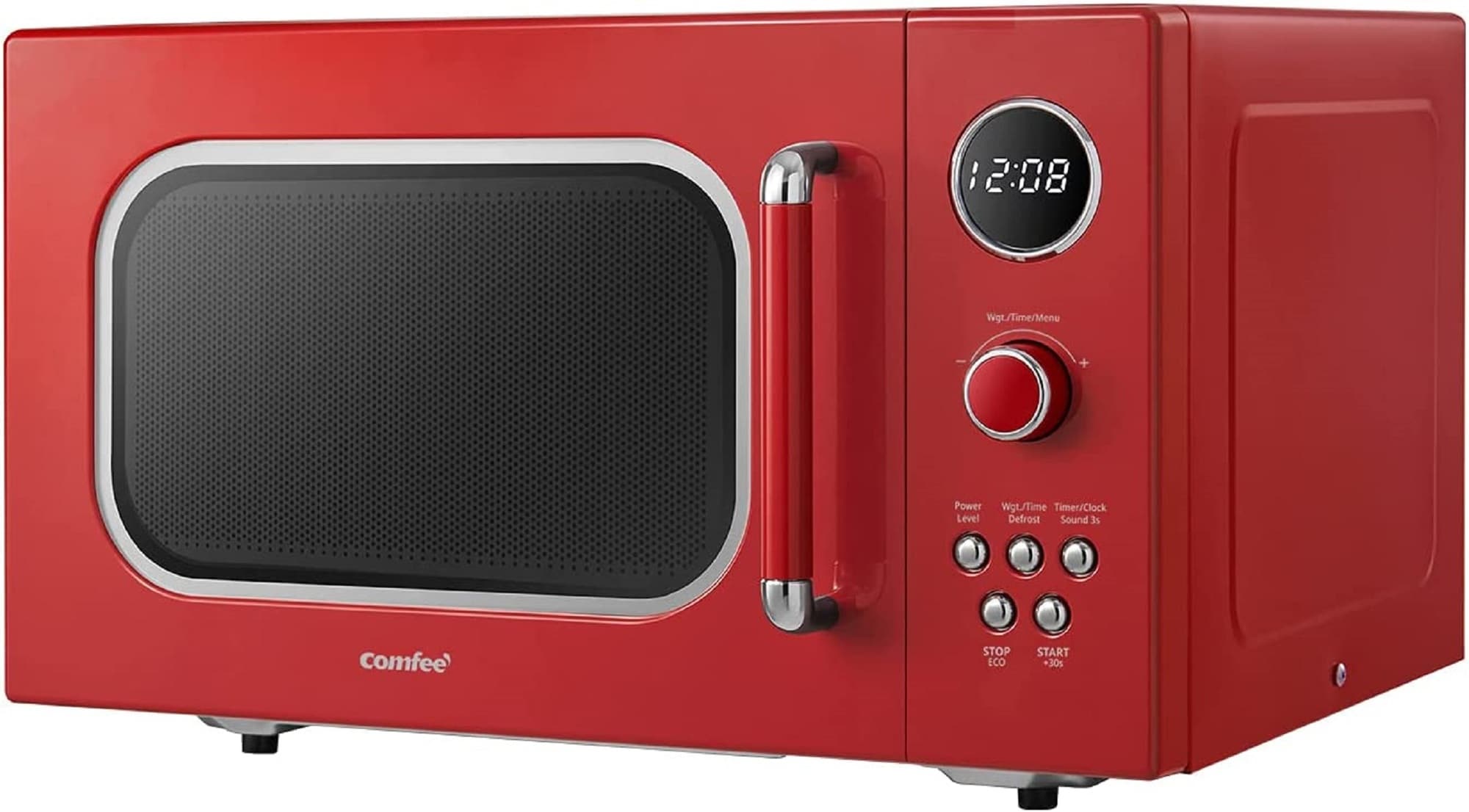 Comfee Retro 0.9-cu ft 900-Watt Countertop Microwave (Red) in the