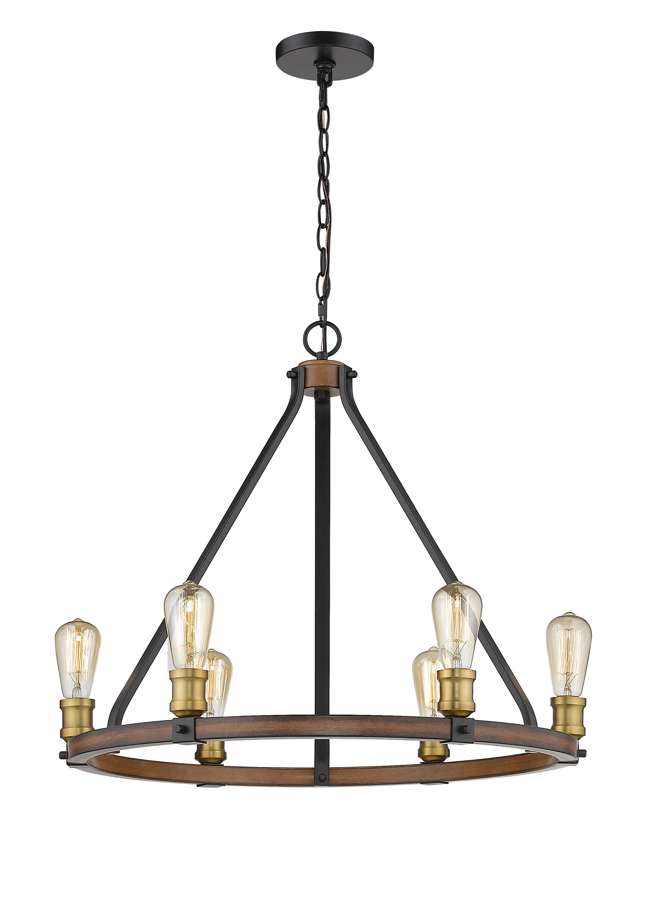 Z-Lite 472-6RM Kirkland 6 -Light Brushed Multiple colors Rustic For Use in Dining Rooms, Foyers, Kitchens, Living Rooms Chandelier