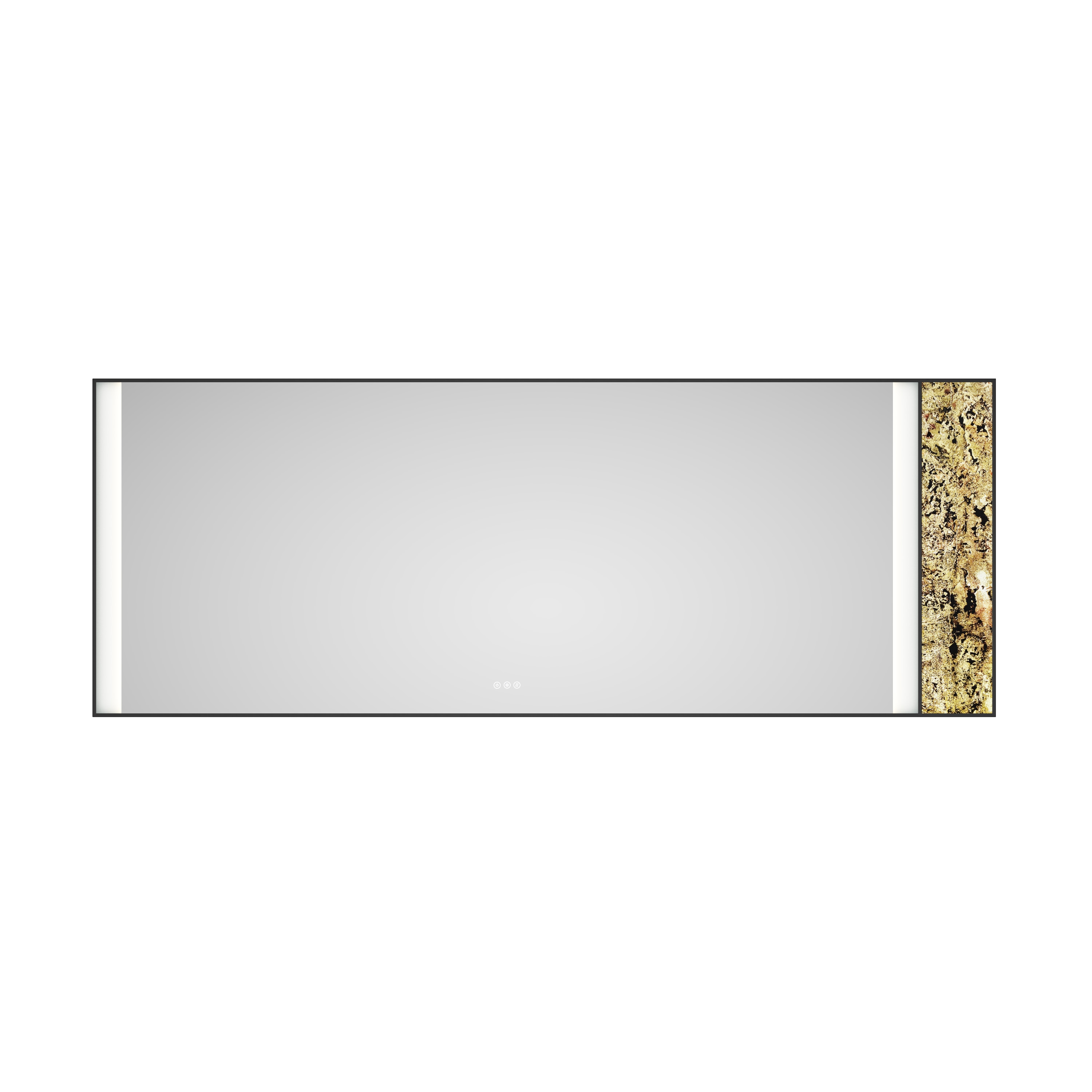 Vacolite KP39636-MB-TK 36-Inches x 96-Inches Polished Rectangle Dimmable Lighted Fog Free Tilting Bathroom Vanity Mirror ( Natural stone decoration )
