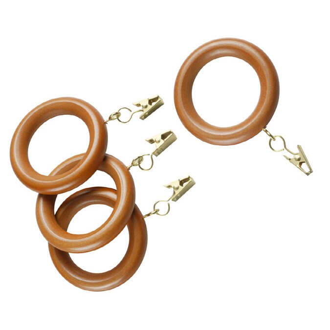 Curtain Rings Department At, Wooden Curtain Rod Rings With Clips