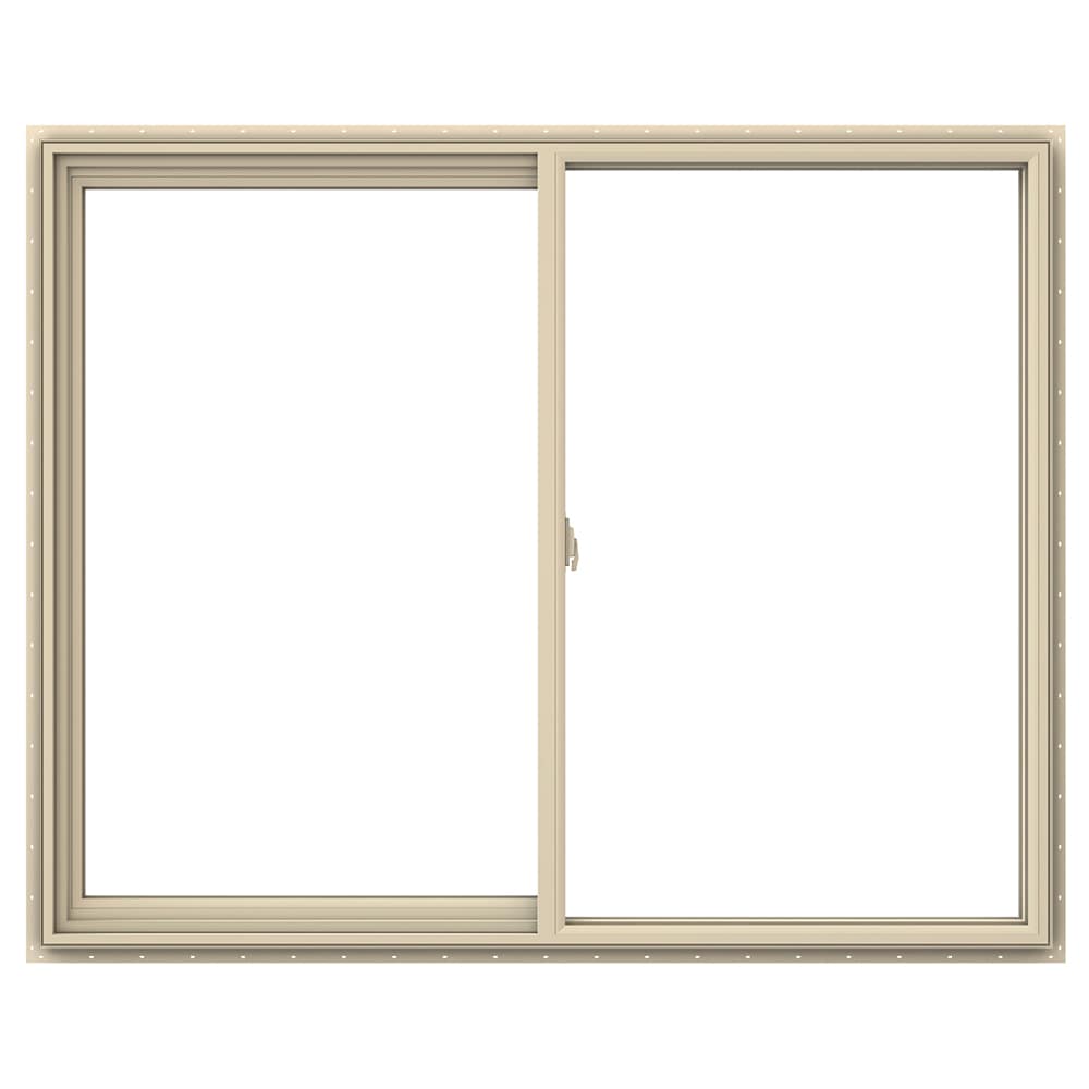JELD-WEN LOWOLJW138500725 V-2500 59-1/2-in x 47-1/2-in Almond Exterior Almond Interior Left-Handed Vinyl Sliding Window Annealed Glass (Full Screen Included)