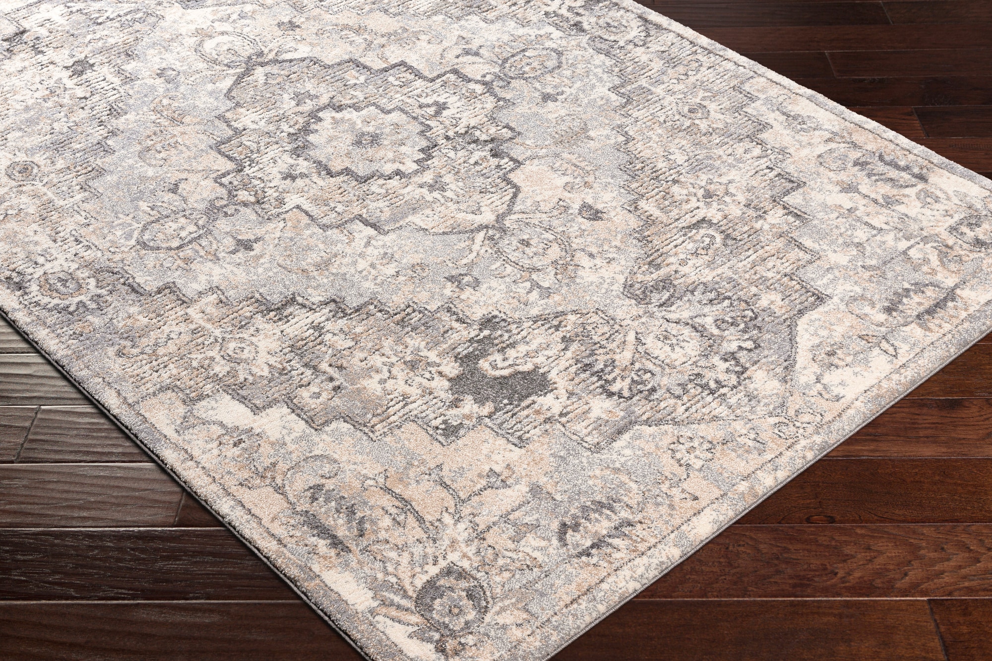 Luxurious Gray Tuscany 6'9" x 9'6" High Pile Area Rug