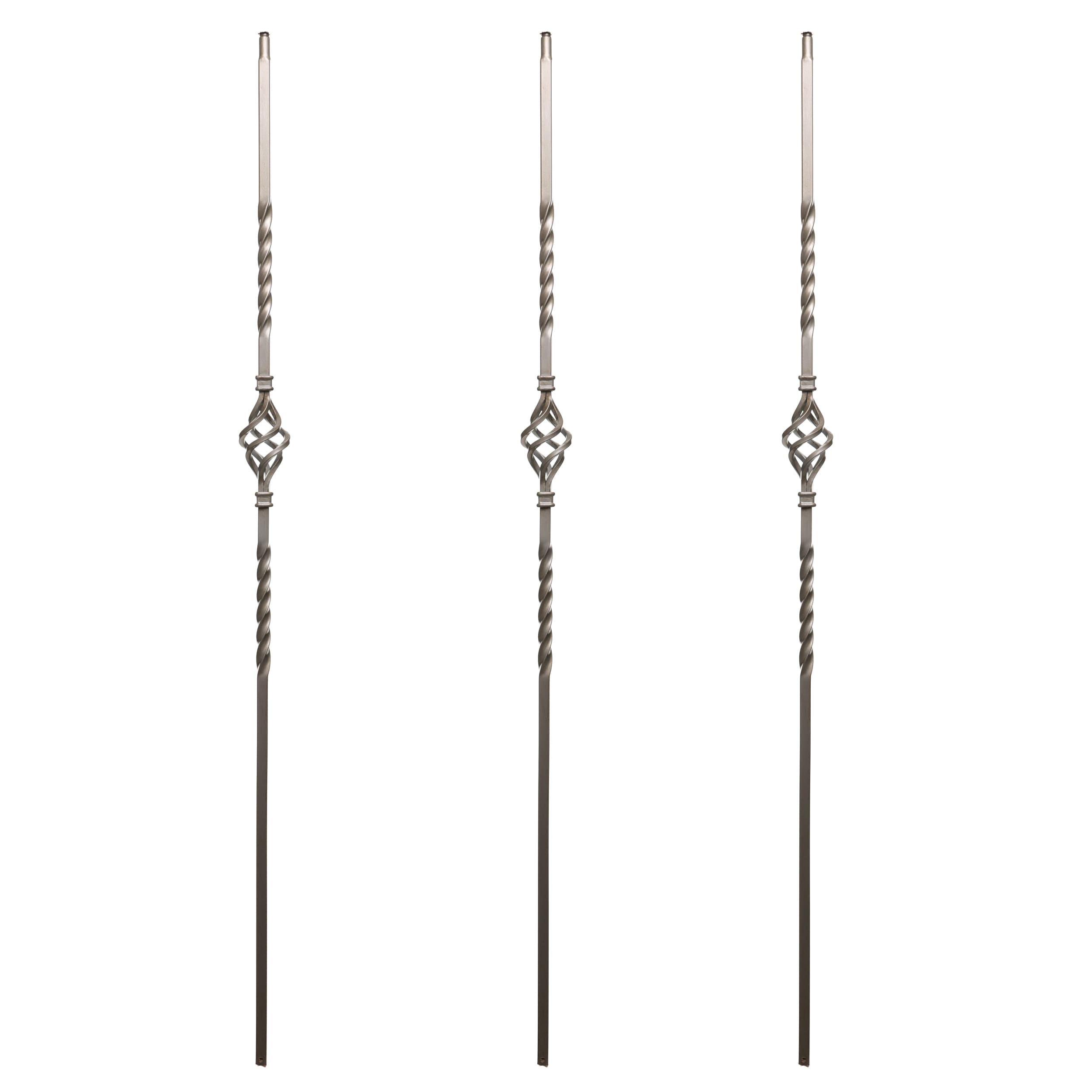 RELIABILT WGT04NKL 43-in x 0.5-in Nickel Wrought Iron Basket Stair Baluster (3-Pack)