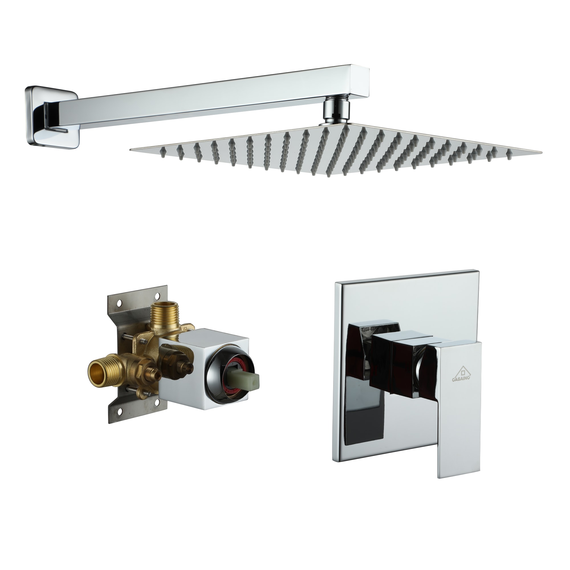 CASAINC OY-93A0901-CP Chrome 10-Inches Built-In Shower Faucet System with ( Pressure-balanced Valve Included )