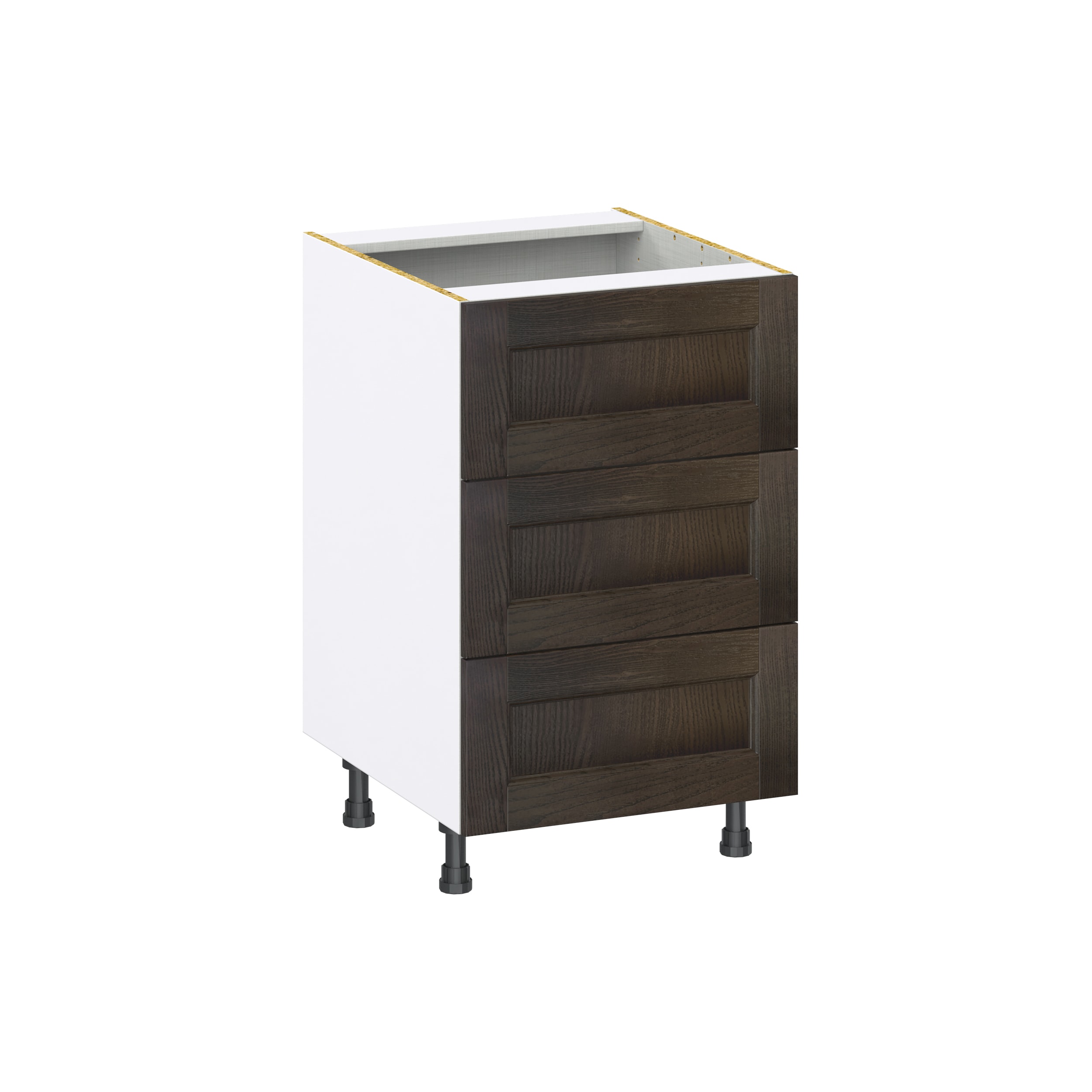 Hugo&Borg Montclaire 18-in W x 34.5-in H x 24-in D Wood 3-Drawer Base Fully Assembled Cabinet (Recessed Panel Style)