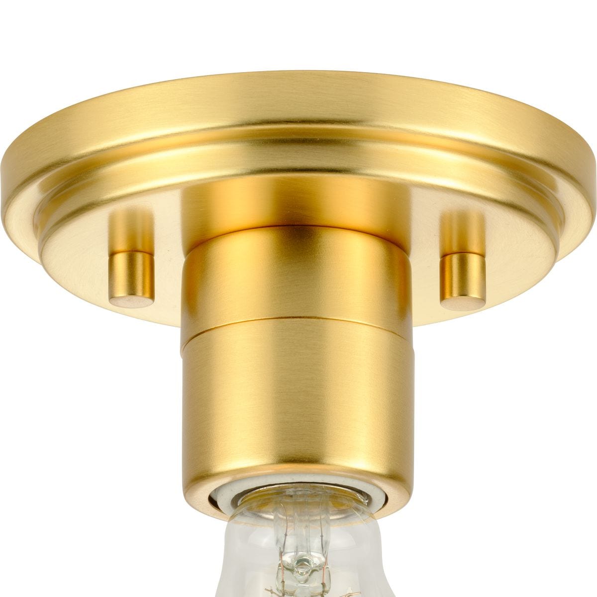 Adley Satin Brass Flush Mount with Clear Glass Shade