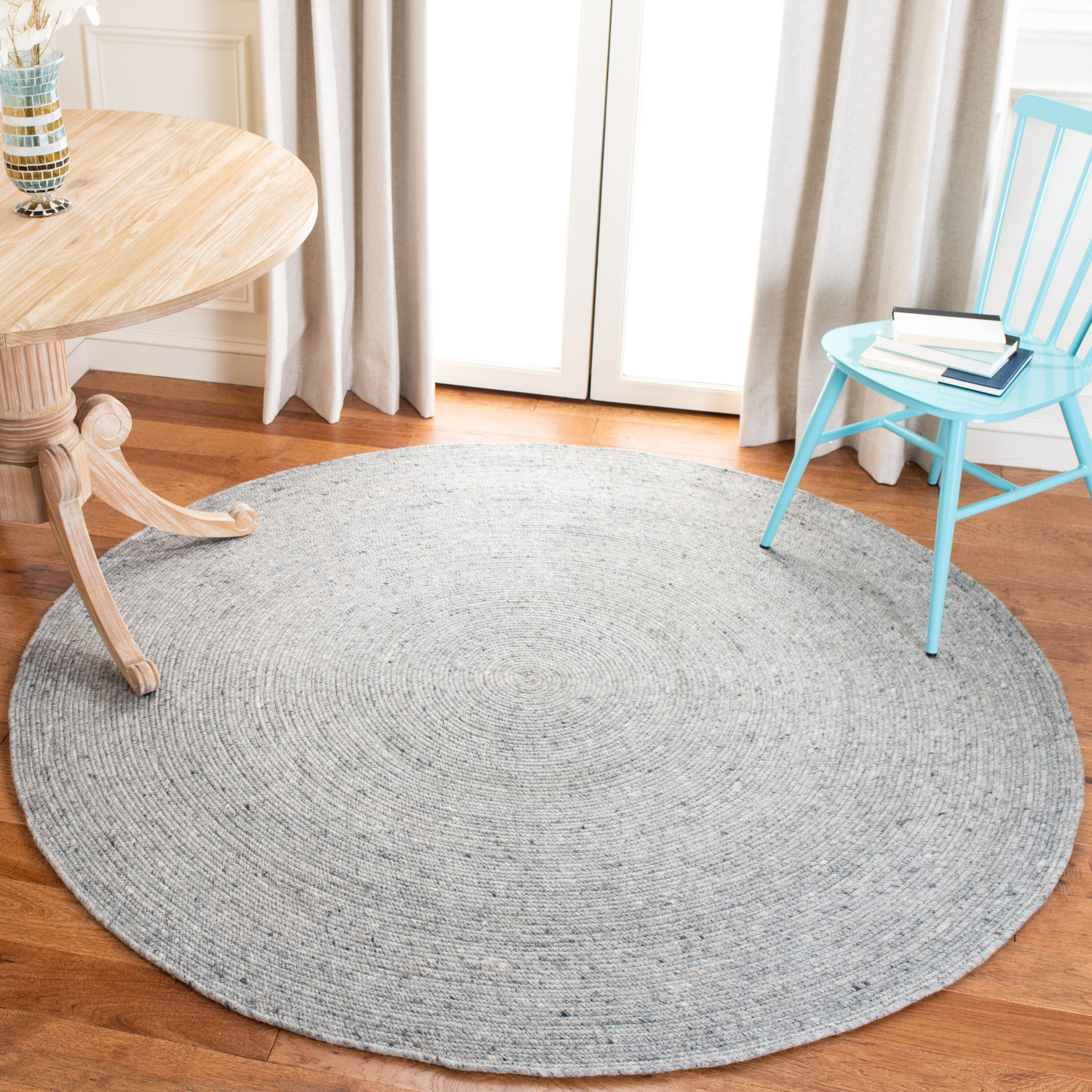  Braided 901 Gray Solid/Tonal 6ft x 6ft Round Rug