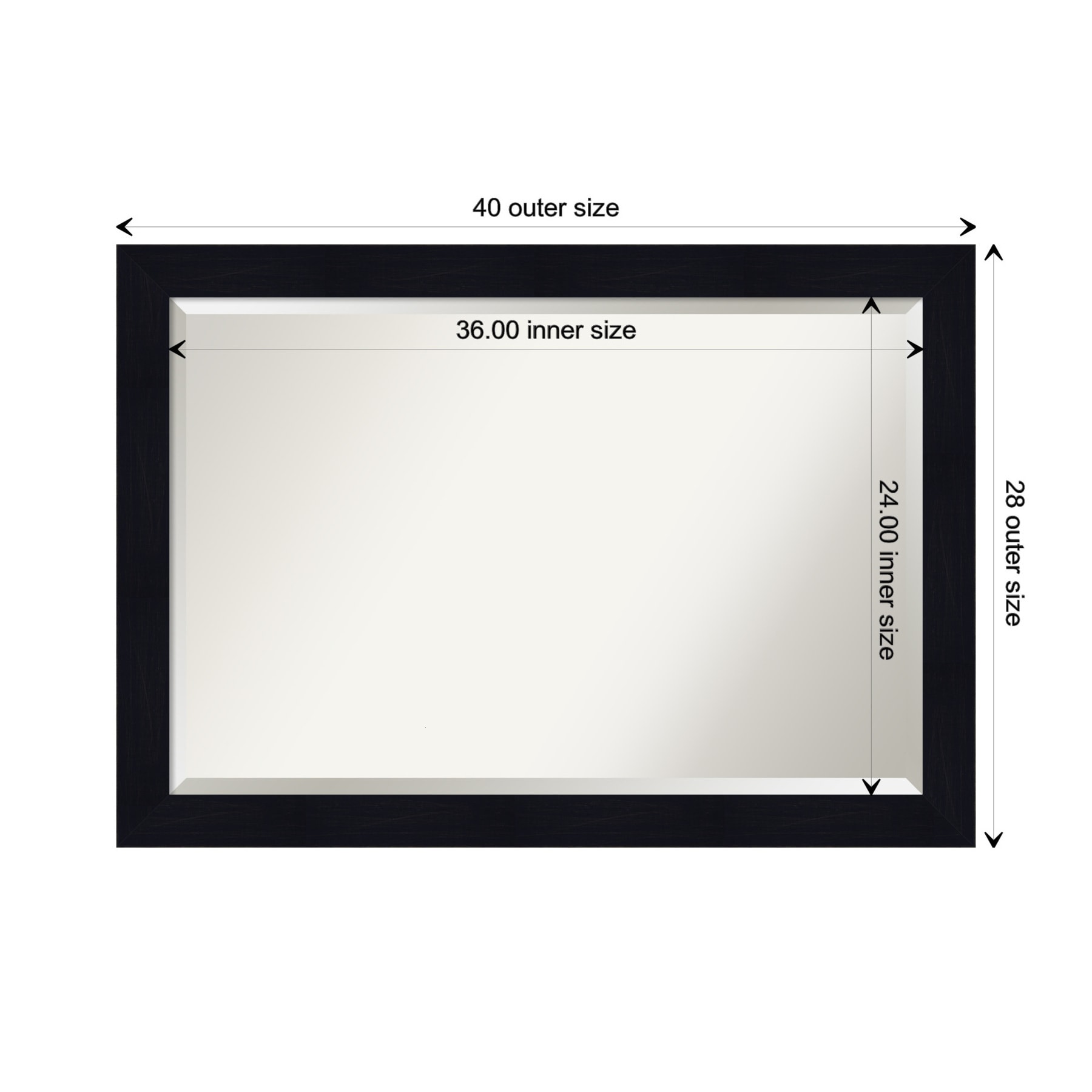 Shiplap Navy Brushstroke 40''x28'' Wood Bathroom Vanity Mirror