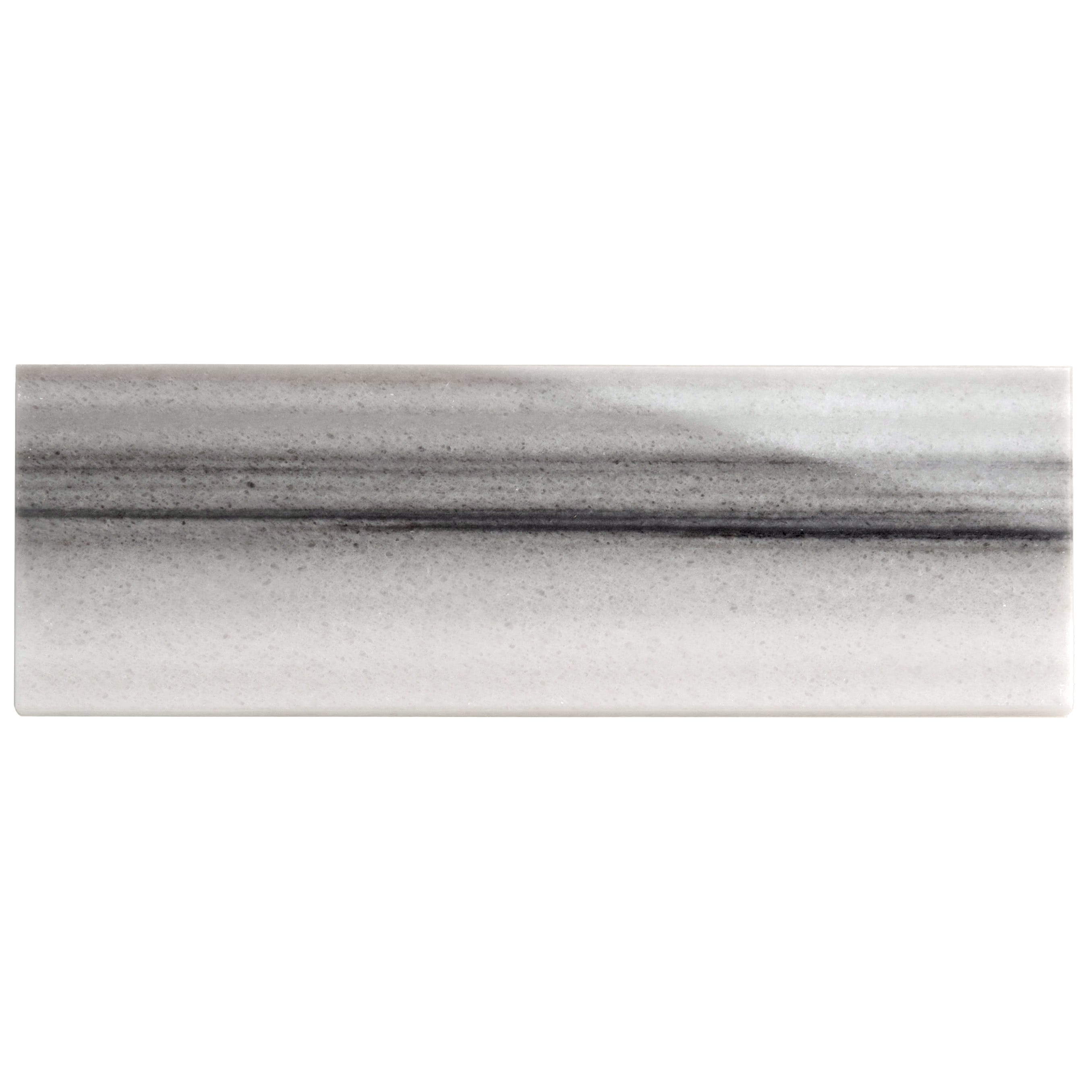 Apollo Tile APLFMR88412PA Grandis Light Gray 4-in x 12-in Polished Natural Stone Subway Floor and Wall Tile (5-sq. ft/ Carton)
