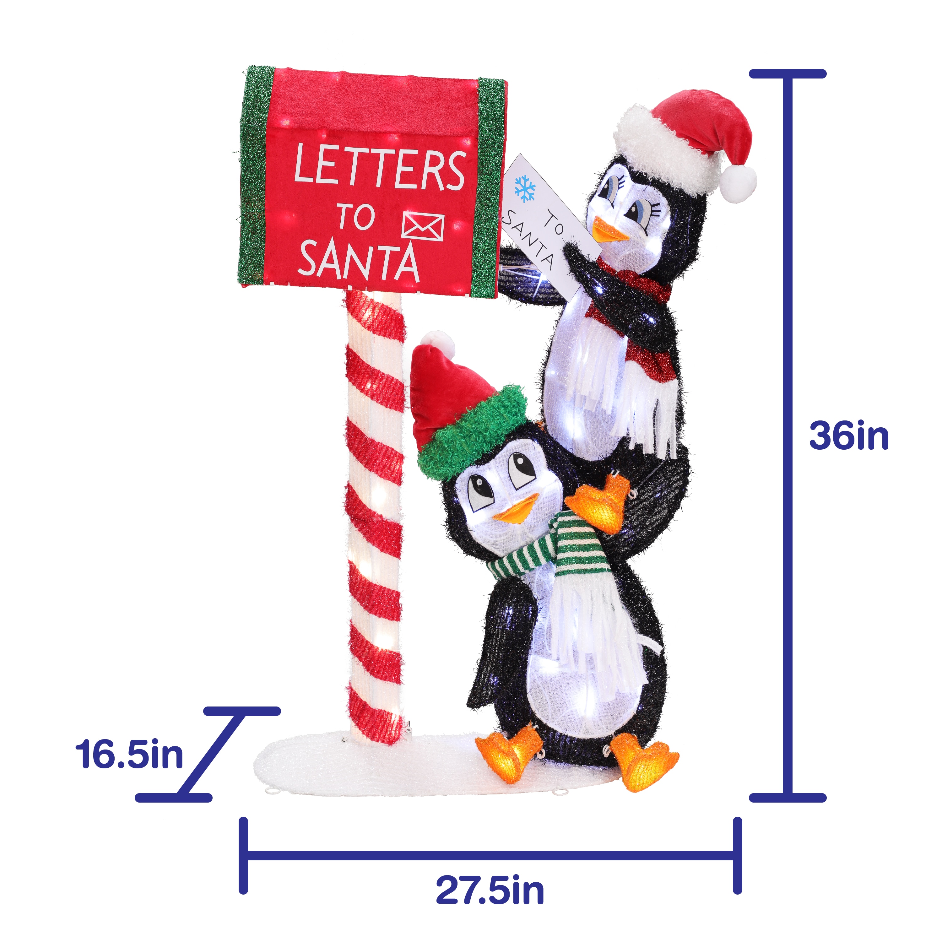 Holiday Living 36-in Penguin Free Standing Decoration with Multicolor LED  Lights in the Outdoor Christmas Decorations department at