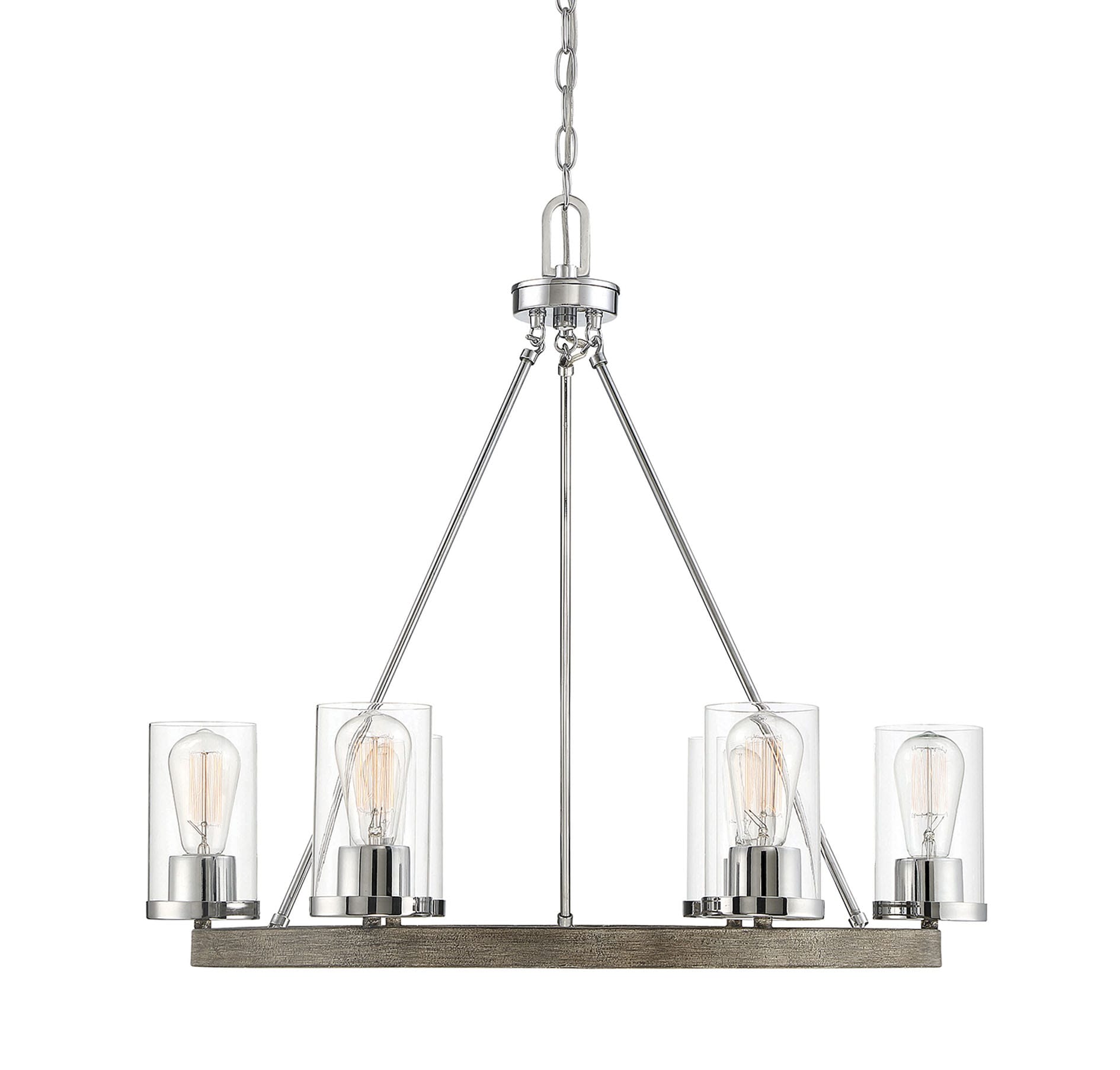 Meridian Lite Trends M10070GWCH Meridian 6 -Light Polished Chrome Modern/contemporary For Use in Bedrooms, Dining Rooms, Foyers, Kitchens, Living Rooms Chandelier