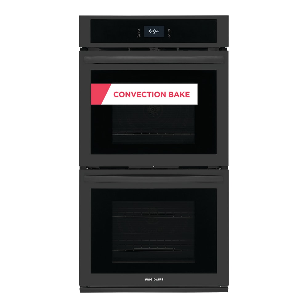 Frigidaire 27-in Double Electric Wall Oven Single-fan Self-cleaning (Black)  in the Double Electric Wall Ovens department at