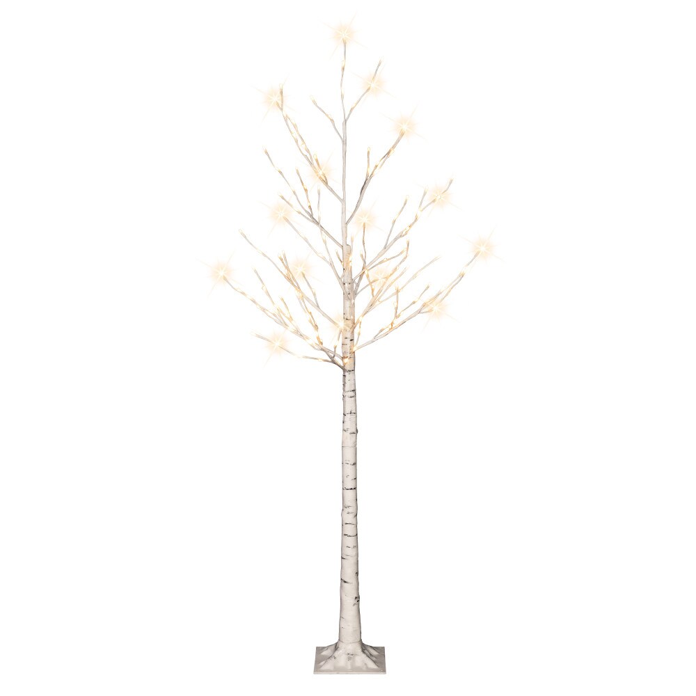 Puleo International DE2685LA-60 6-ft Pre-lit White Artificial Christmas Tree with White LED Lights