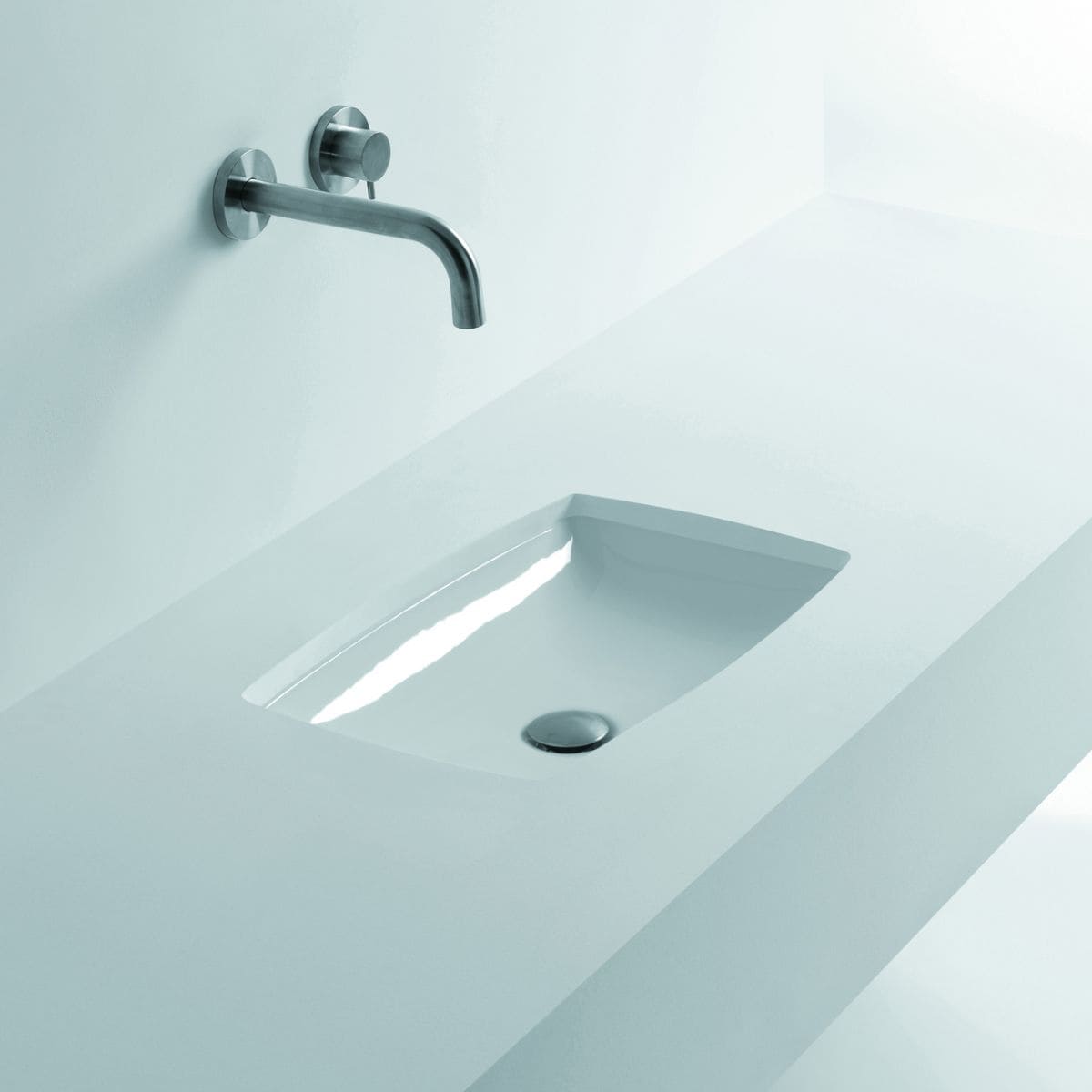 WS Bath Collections H10 WSBC 50U-8108101 H10 WSBC Ceramic 12.6-in Undermount Rectangular Modern Ceramic White Bathroom Sink