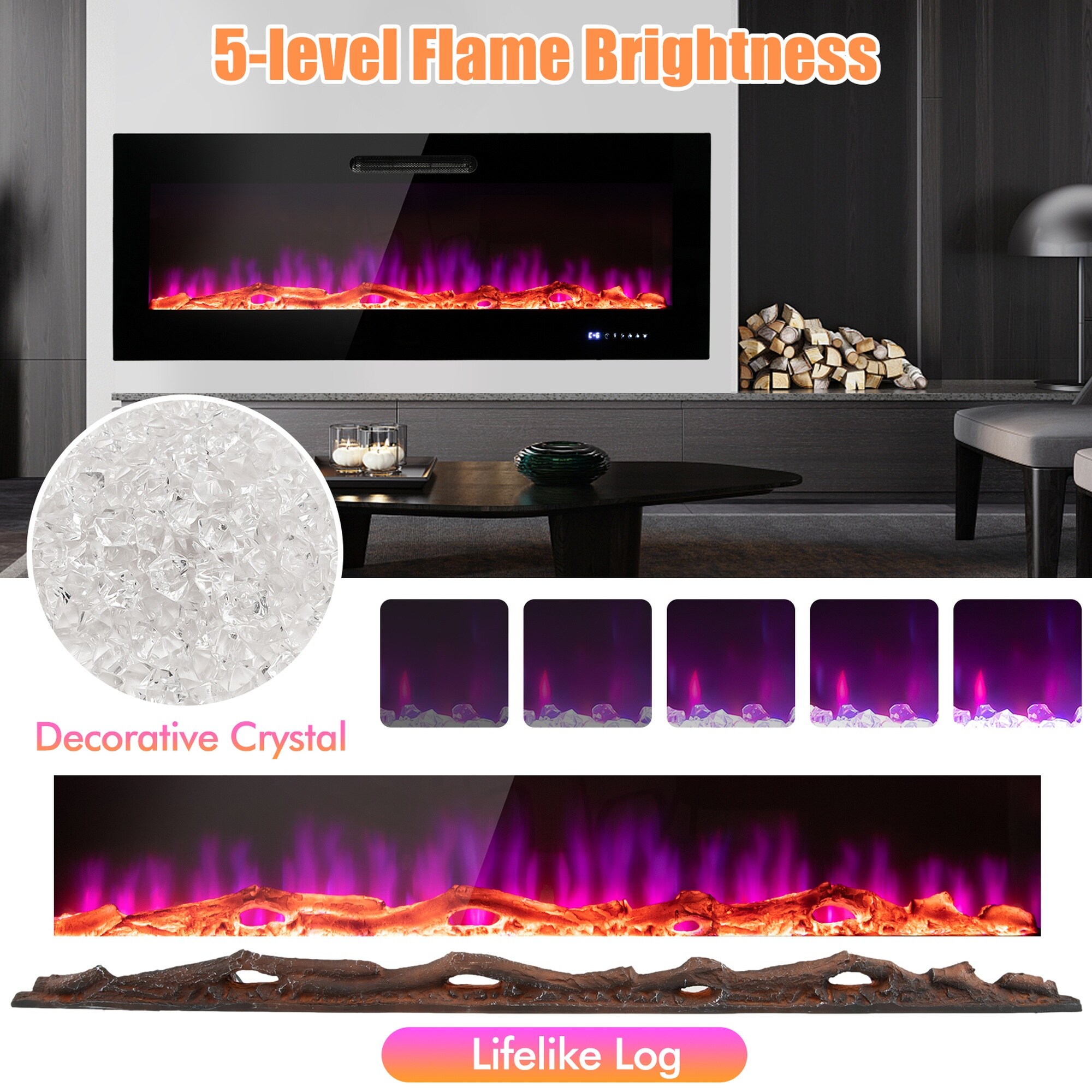 Dimakai DK-FP10132US-DK Electric-Fireplaces - View #7