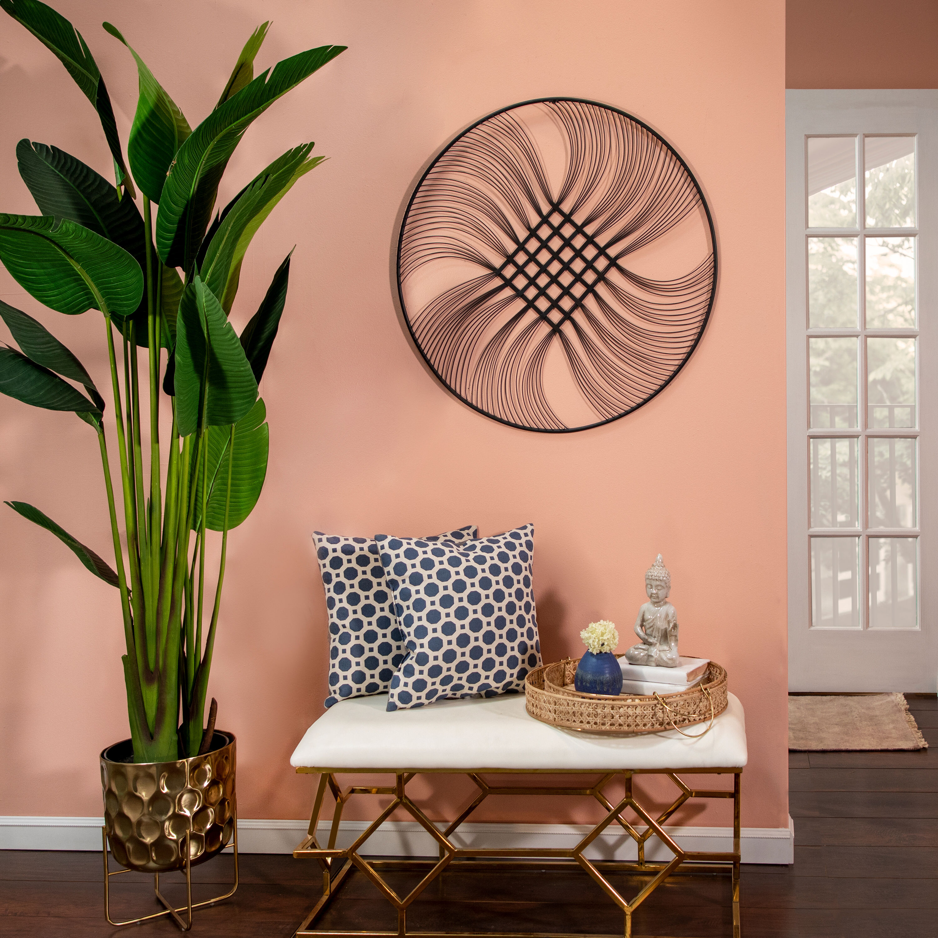 Sagebrook Home 14900 32-in W x 32-in H Metal Abstract and Geometric Abstract Wall Accent