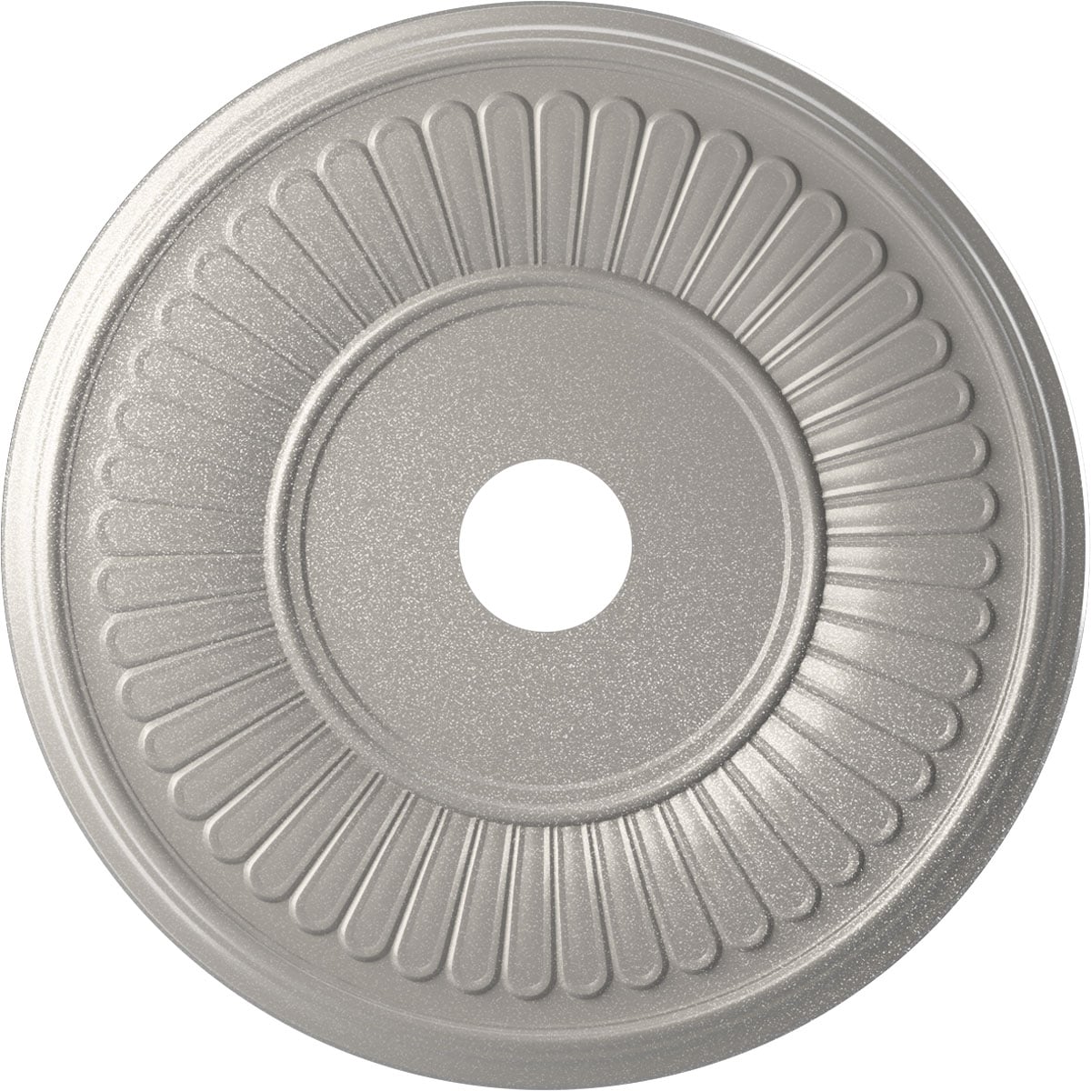 Ekena Millwork CMP22BEASV Berkshire Thermoformed 22-in W x 22-in L Painted Textured Metallic Silver PVC Whole Ceiling Medallion