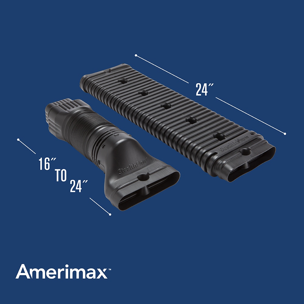 Amerimax Vinyl 24.5-in Black Downspout Extension in the Downspouts &  Components department at