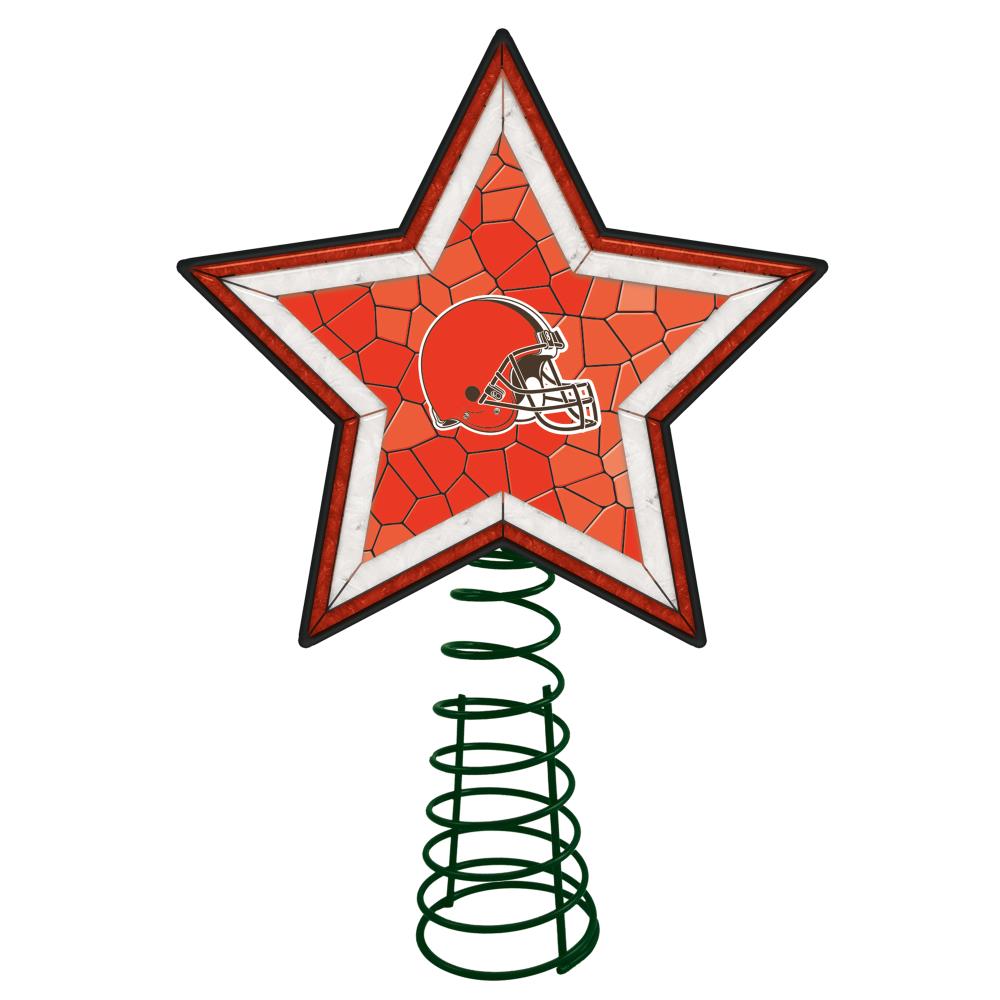 The Memory Company NFL-CLV-2303 10-in Star Team White Christmas Tree Topper