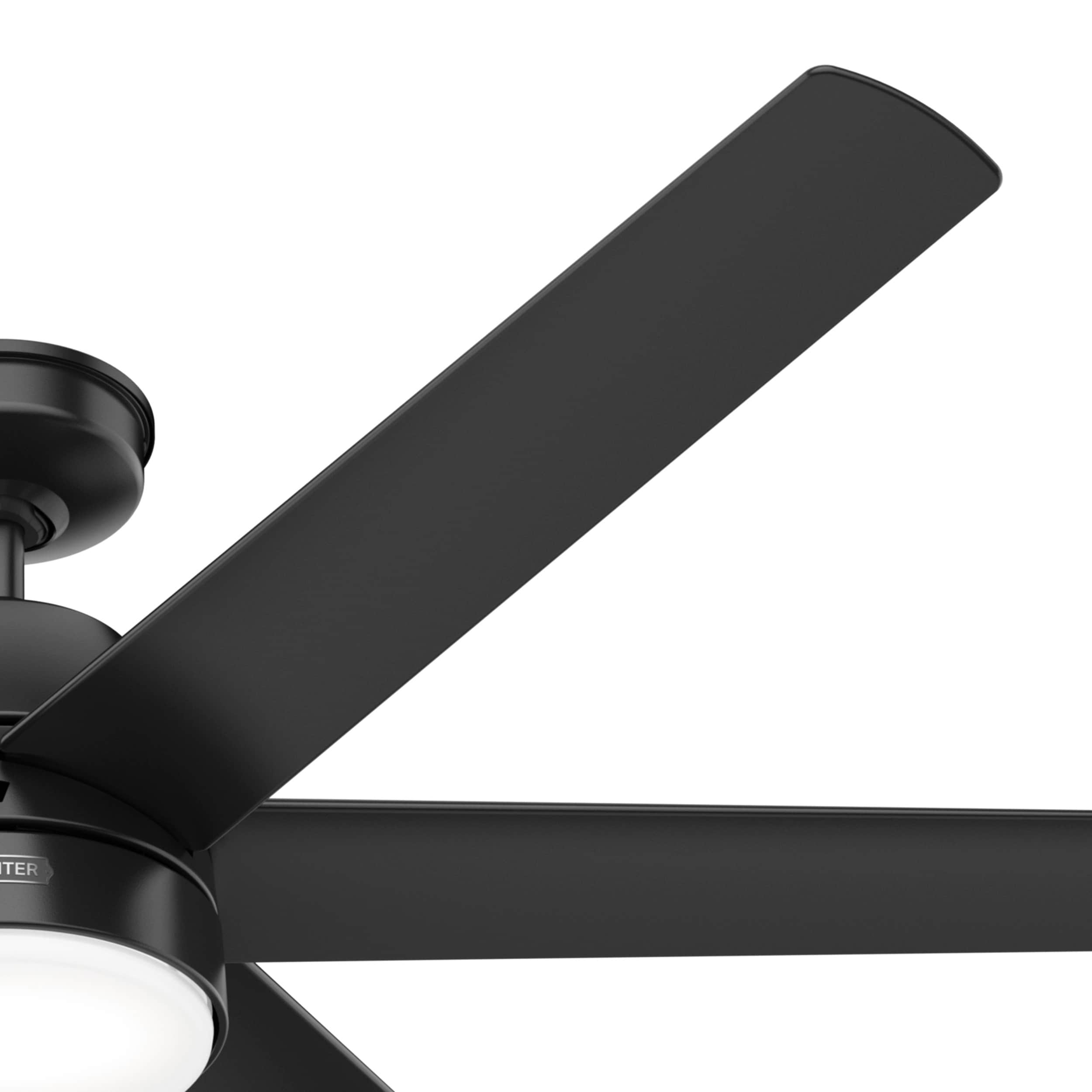 Hunter Fan Skysail WeatherMax 60-in Matte Black LED Indoor/Outdoor ...