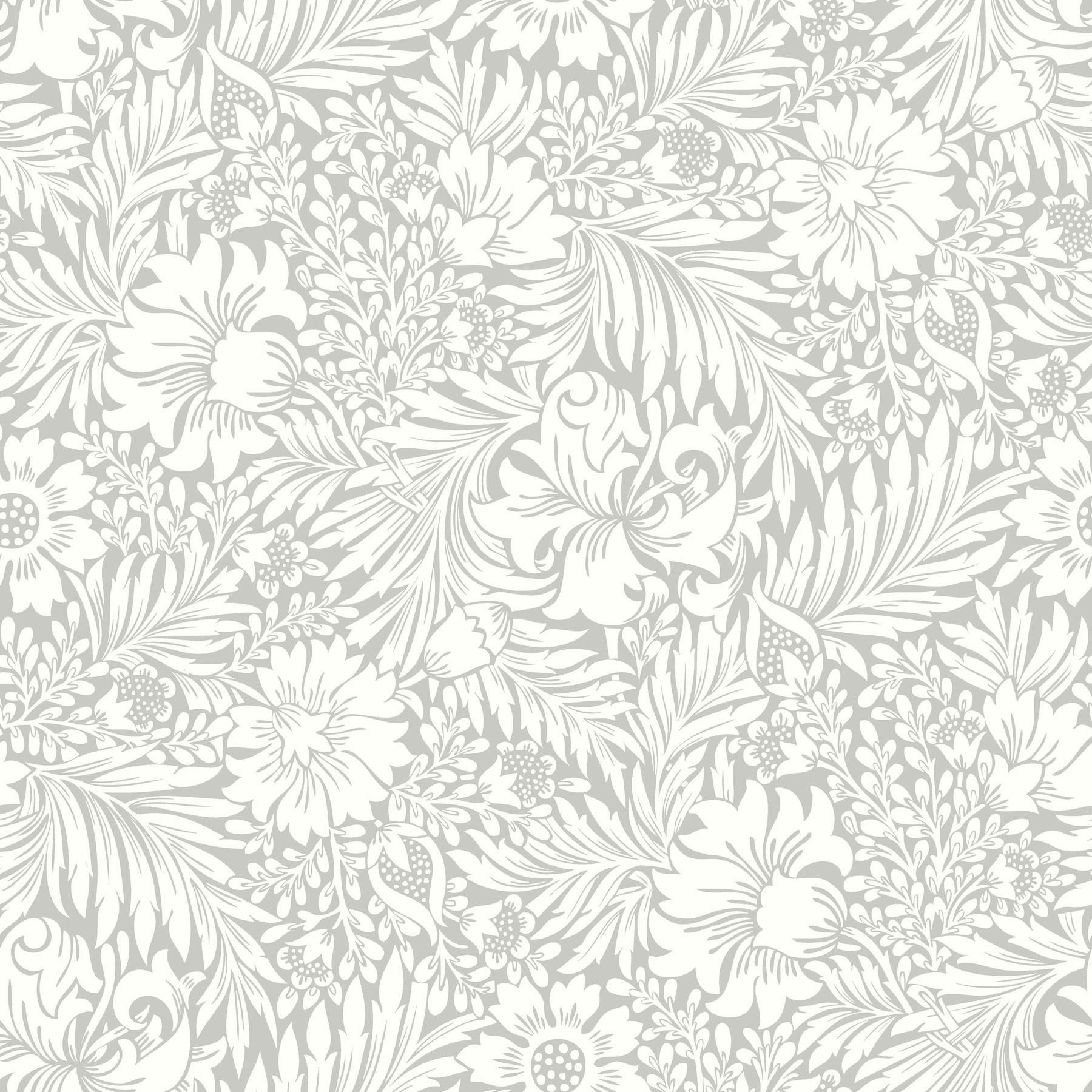 Erin & Ben PSW1444RL 34.2-Sq. Feet Gray Non-woven Floral stripe Self-adhesive Peel and Stick Wallpaper
