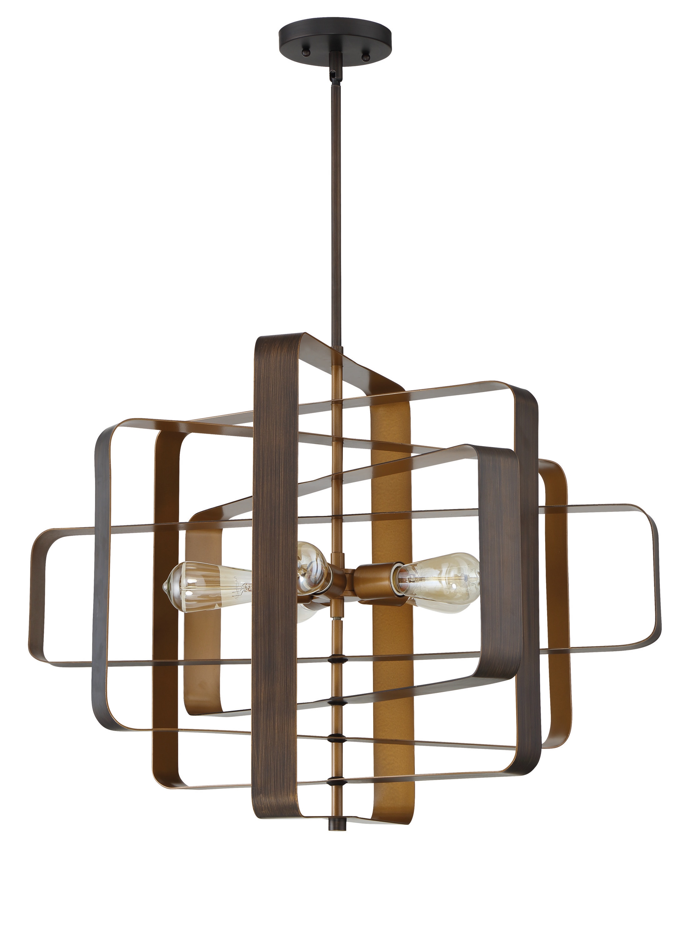 Craftmade 48595-ABZ Linked 5-Light Aged Bronze Transitional Geometric Hanging Pendant Light