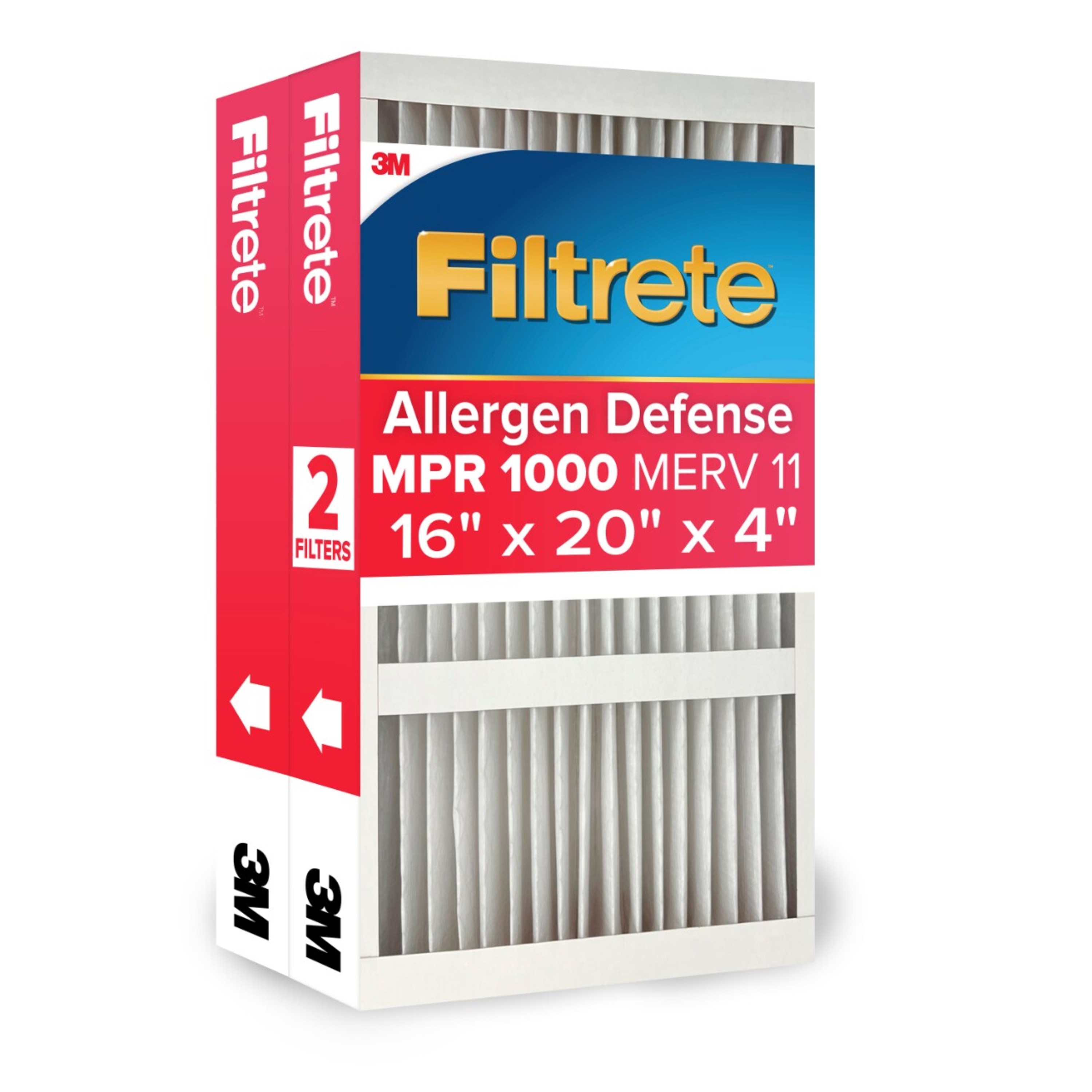Filtrete LADP00-4-2P-2 16 x 20 x 2 MERV 11 1000 MPR Allergen Defense Electrostatic pleated Air Filter 2 -Pack
