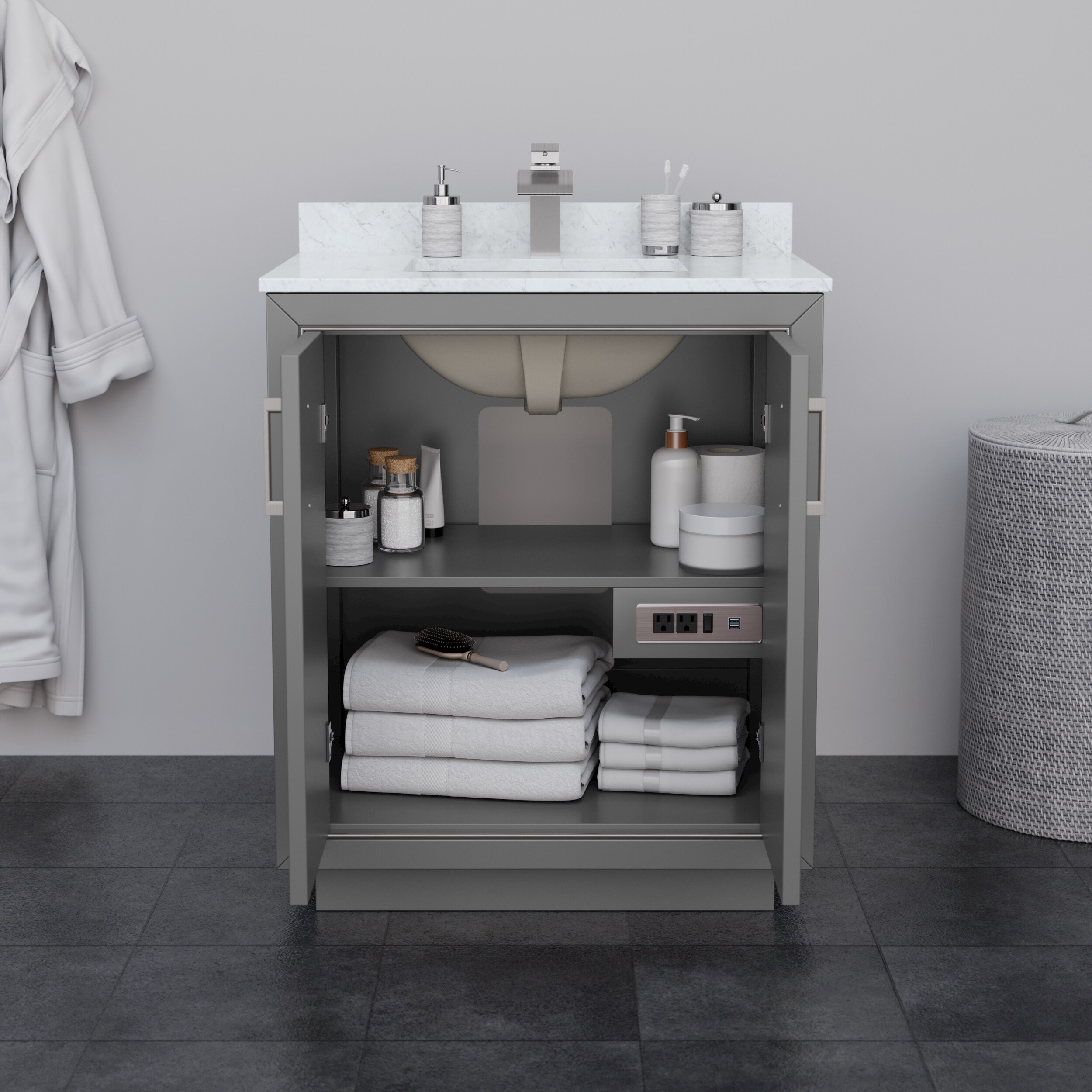 Wyndham Collection WCF111130SKGWQUNSMXX Bath-Vanity-Combo - View #3