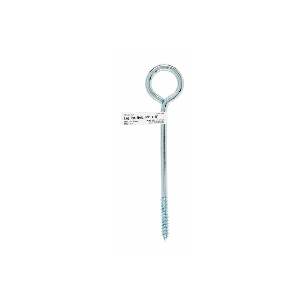 Hampton ACHR11080  02-3463-267 Lag Screw Eye Bolt 0.375 x 8 in.- pack of 10